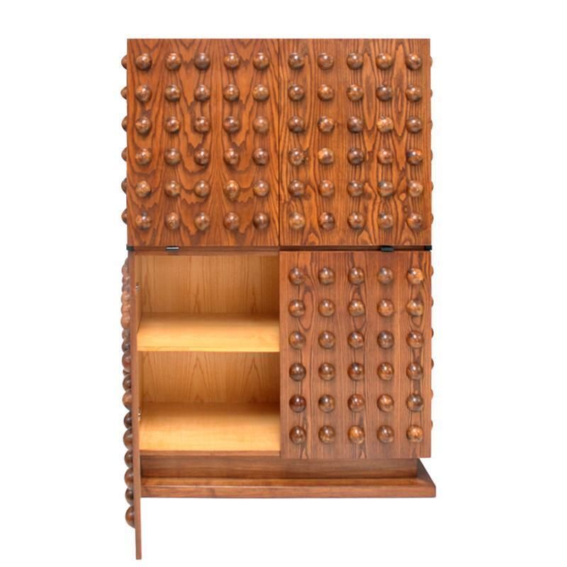 Brutalist Style Italian Dry Bar Made Of Wood And Glass, Drinks Cabinet photo 8785.0