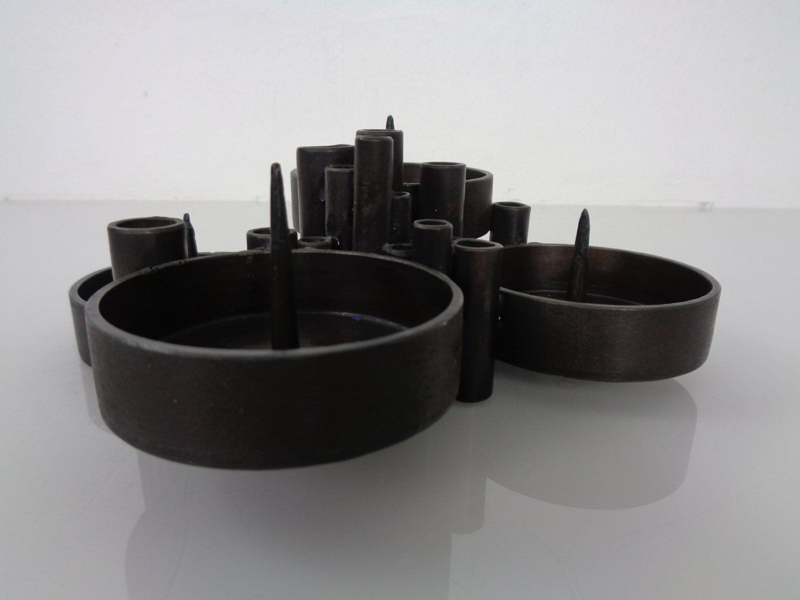 Brutalist Bronze Candleholder By Manfred Bergmeister For Ebersberg, Germany, 1960s