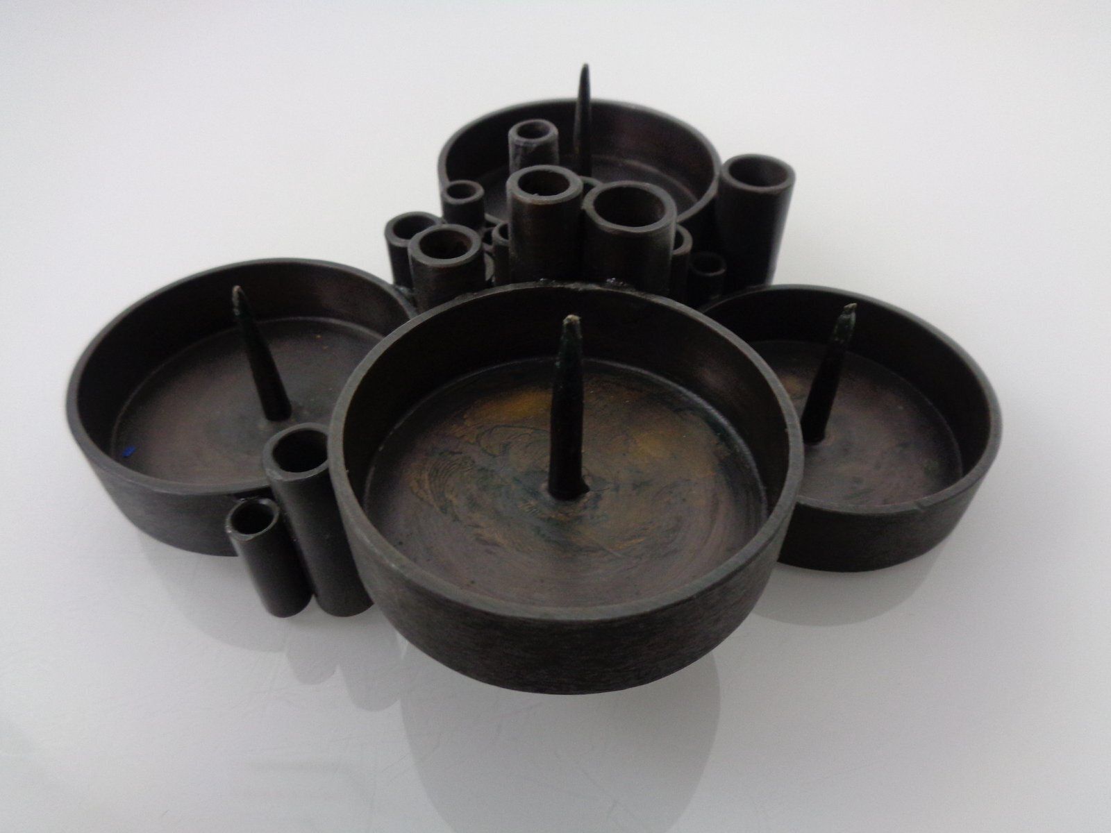Brutalist Bronze Candleholder By Manfred Bergmeister For Ebersberg, Germany, 1960s photo Home Decor