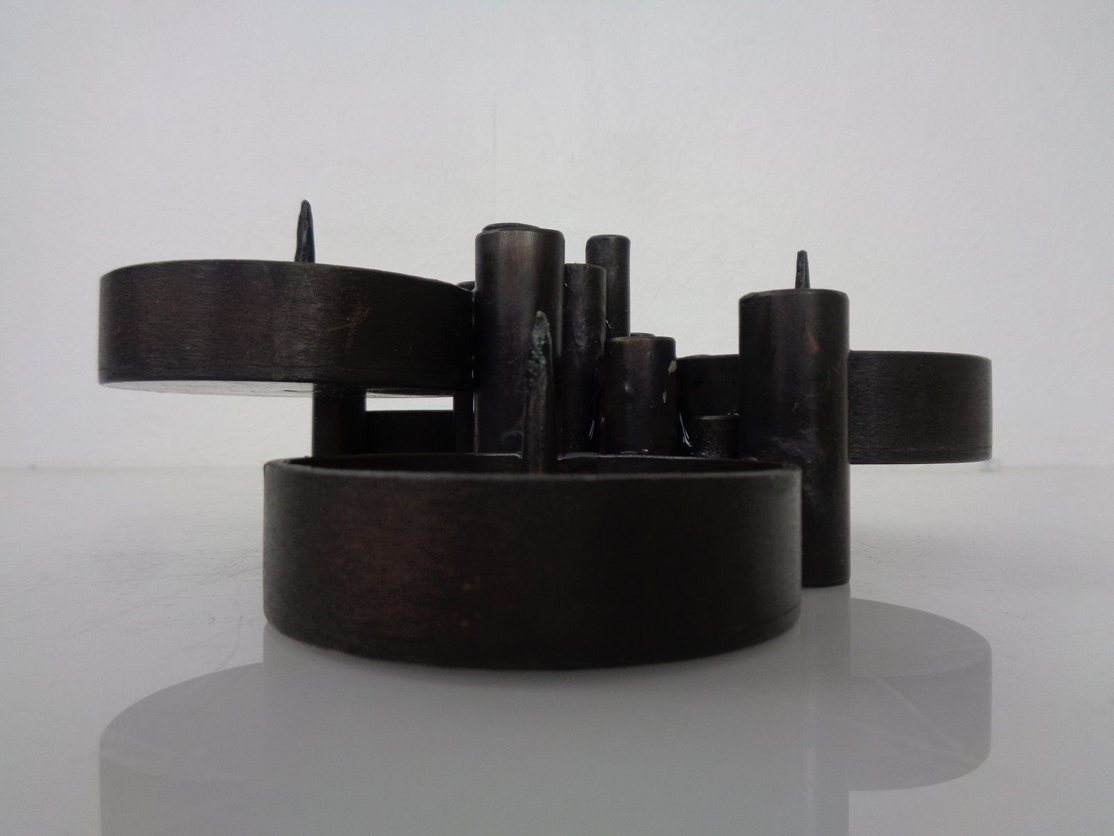 Brutalist Bronze Candleholder By Manfred Bergmeister For Ebersberg, Germany, 1960s photo 392.0