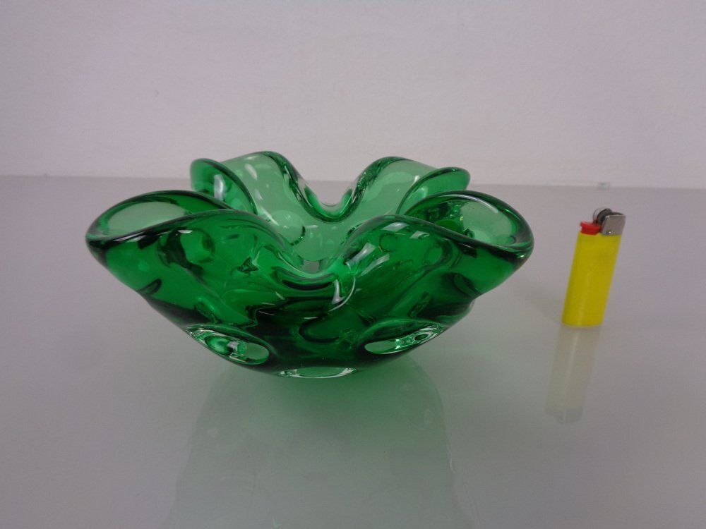 Green Sommerso Murano Glass Ashtray, Italy, 1960s photo for sale