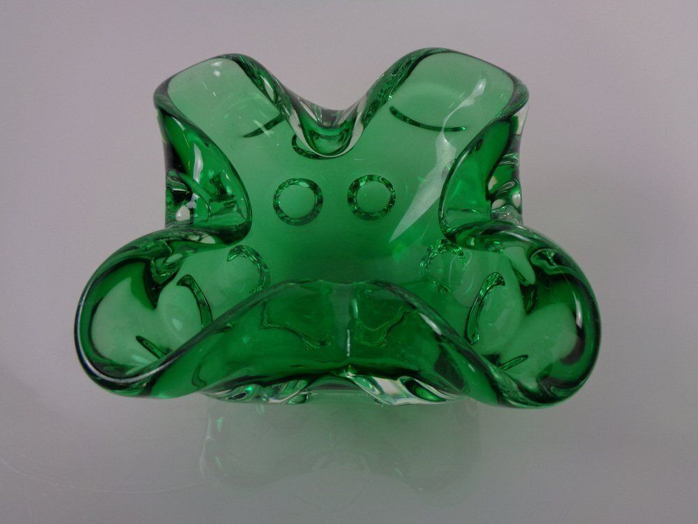 174.0 Green Sommerso Murano Glass Ashtray, Italy, 1960s photo