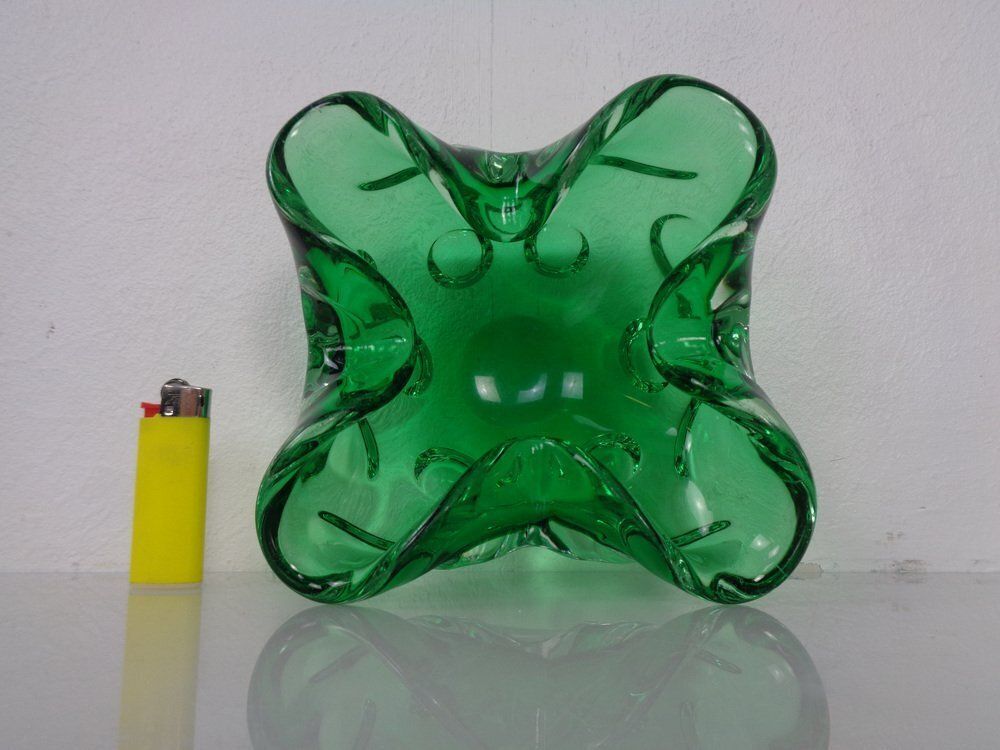 photo buy Green Sommerso Murano Glass Ashtray, Italy, 1960s
