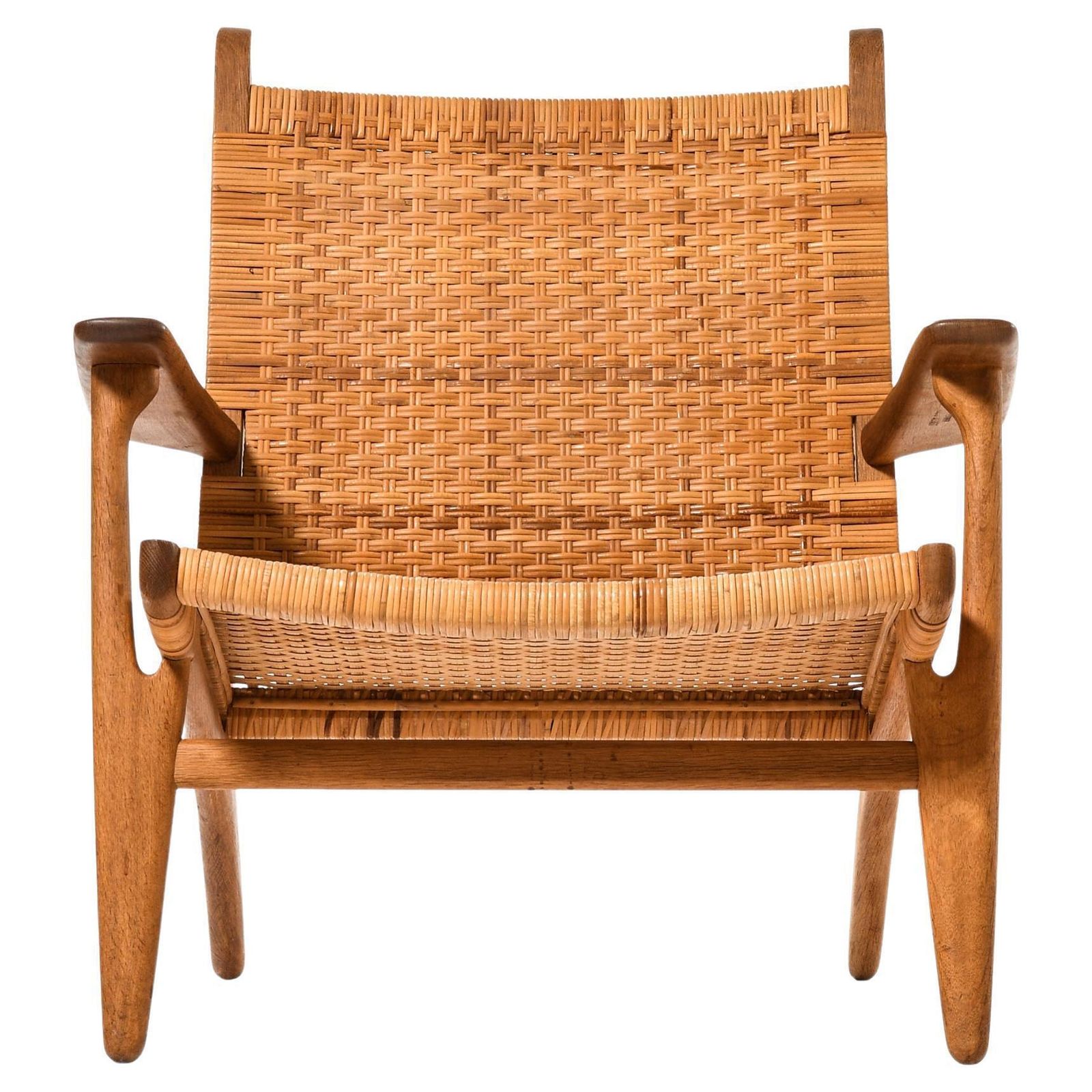 Easy Chair In Cane And Oak By Hans Wegner, 1949