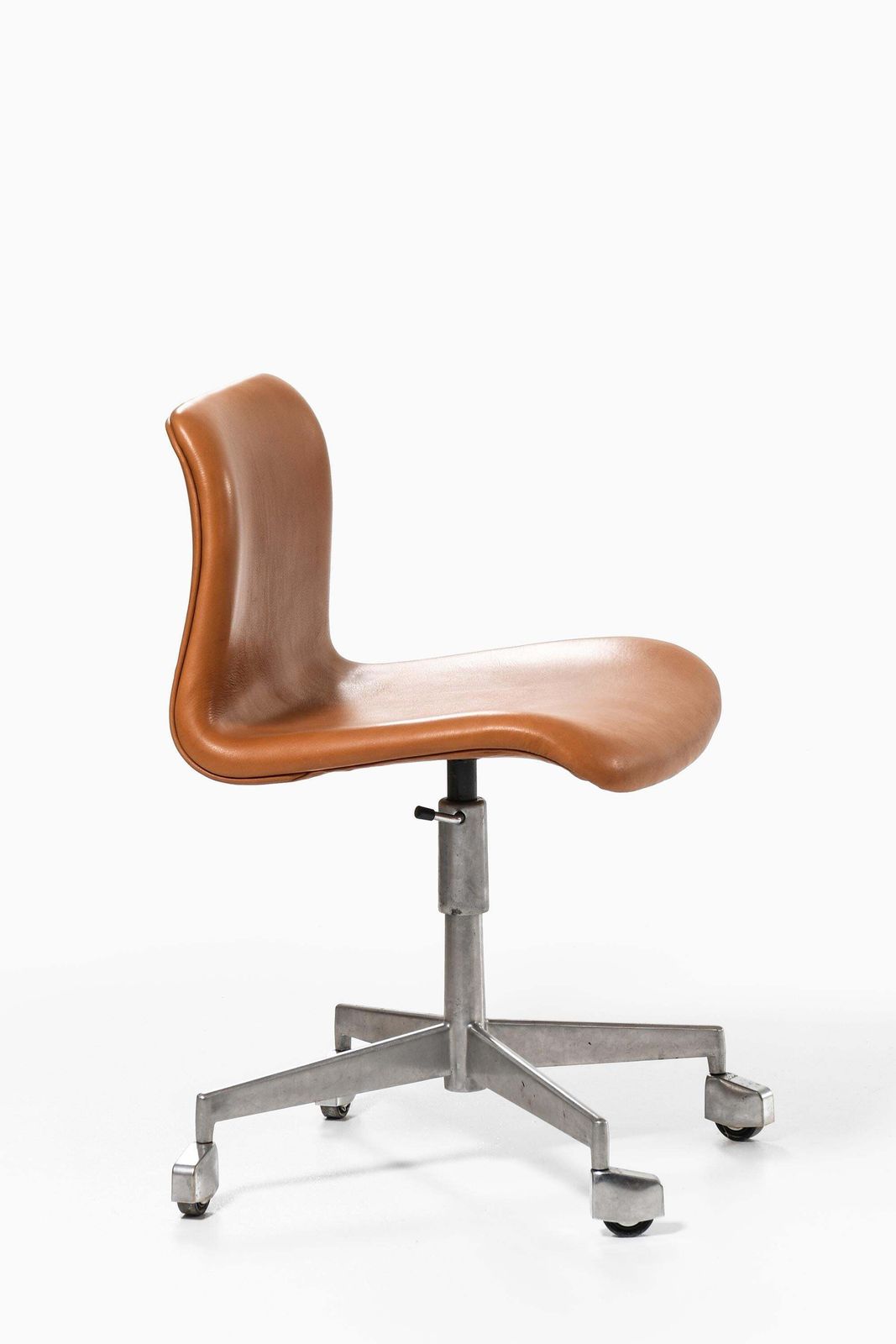 Height Adjustable Office Chair In Leather And Steel, 1960s photo 4192.0