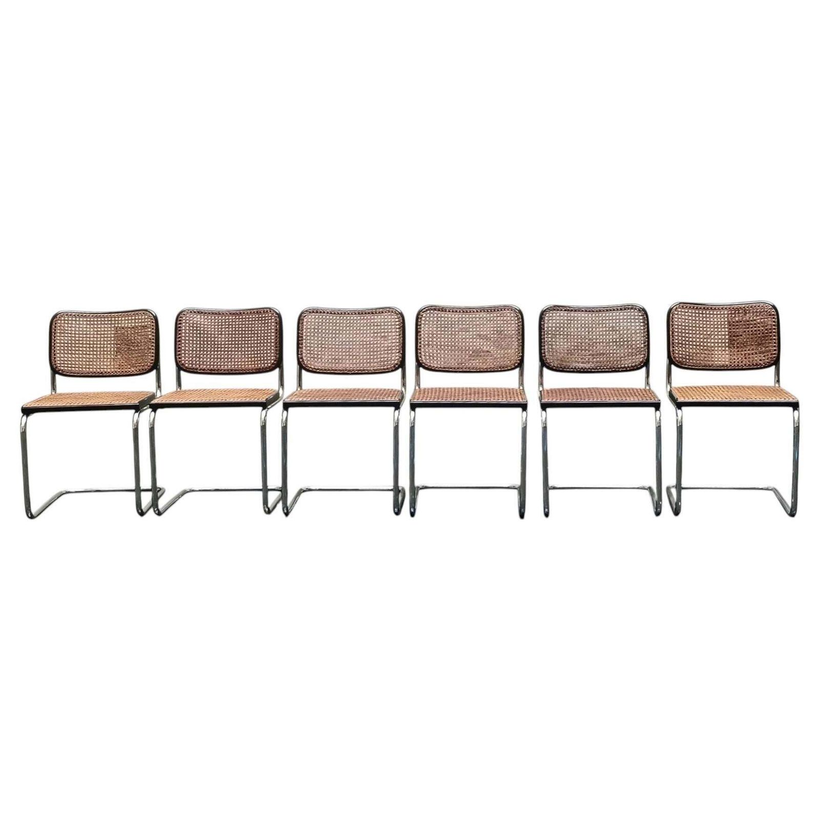 Marcel Breuer Per Gavina Set Of Four Cesca Chairs, Italy 1970s