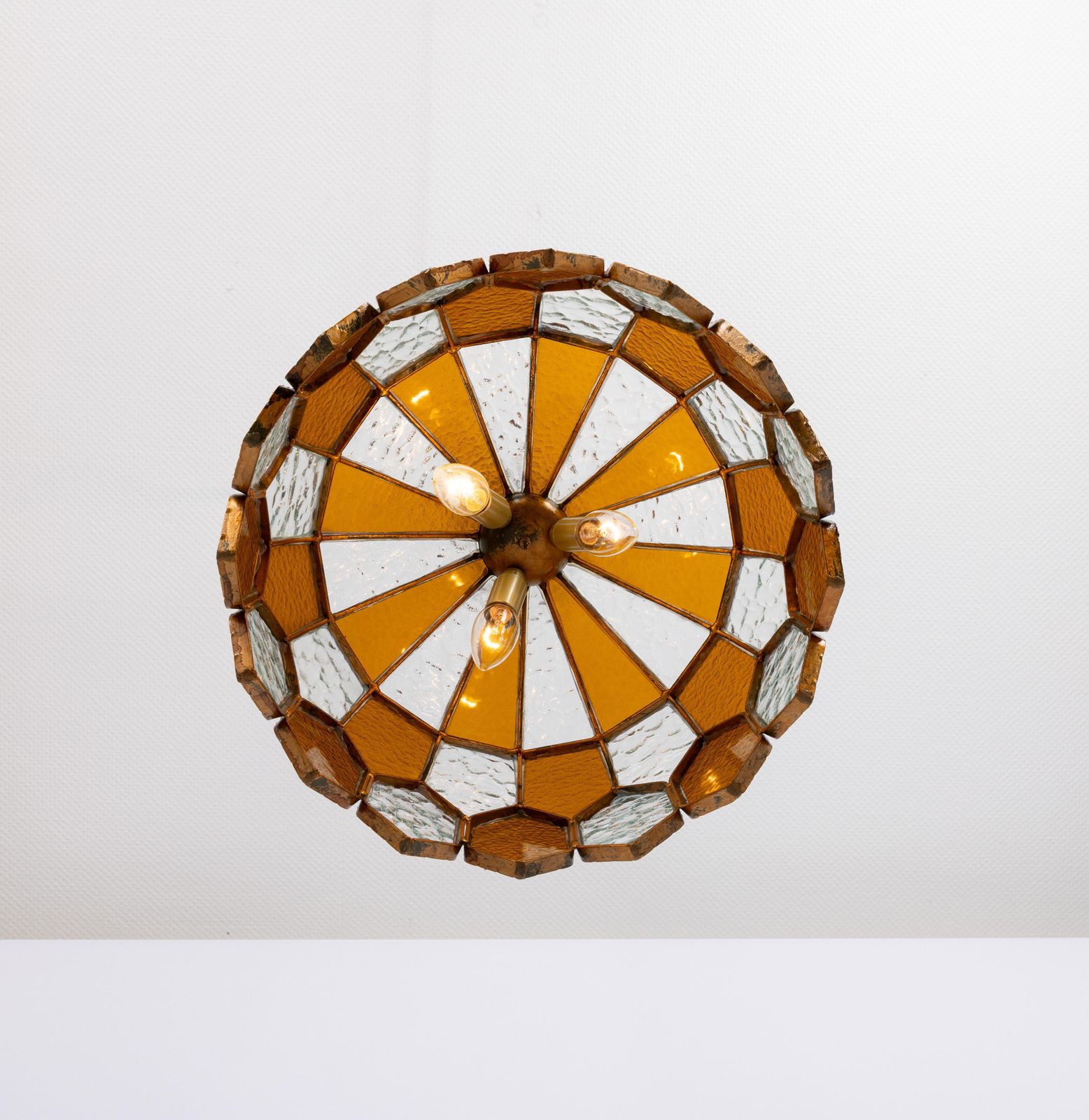 Albano Poliarte Brutalist Pendant Lamp By Longobard, Italy, 1970s photo vintage