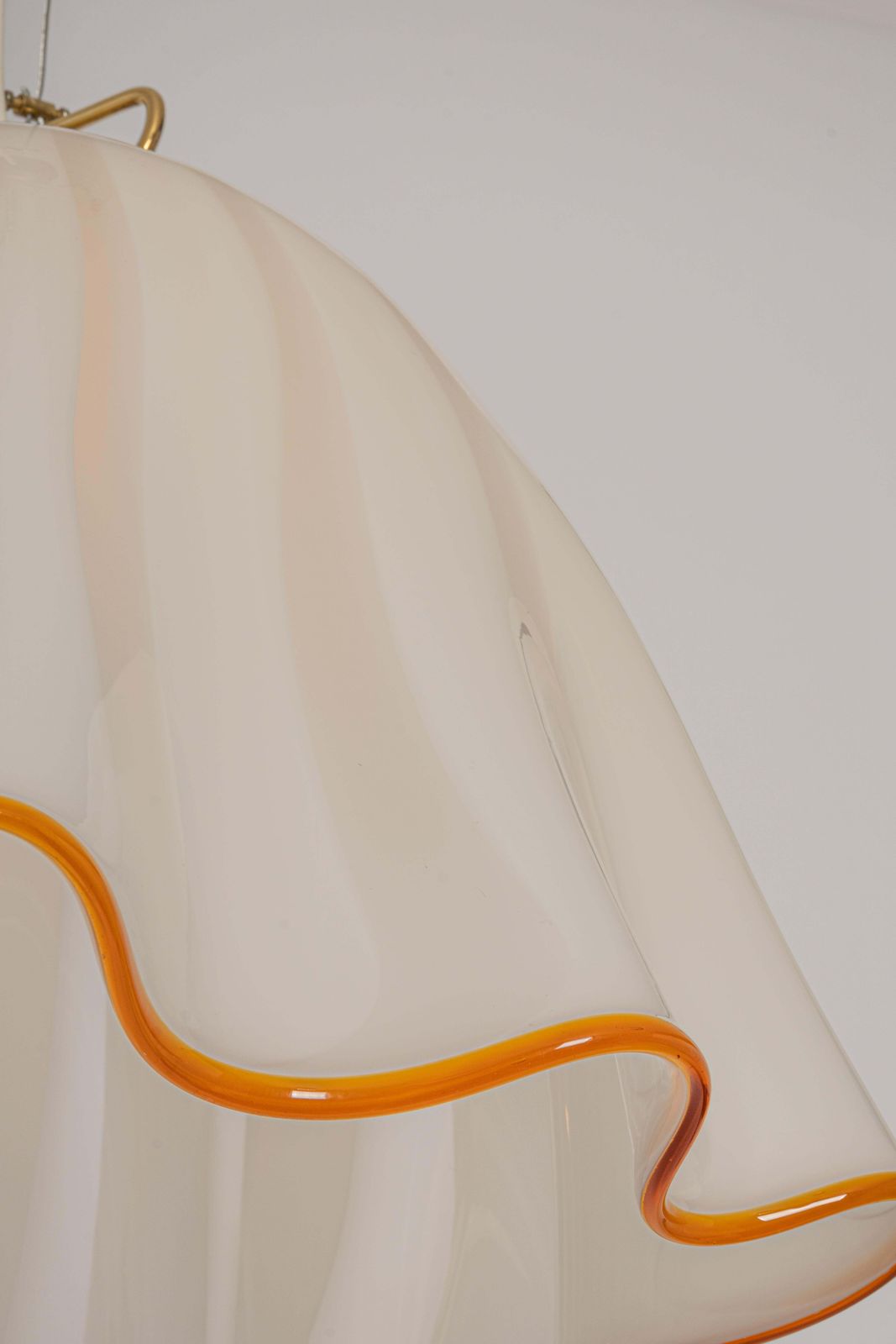 Lighting Large White Glass Pendant Light By Kalmar Fazzoletto, Austria, 1970s photo