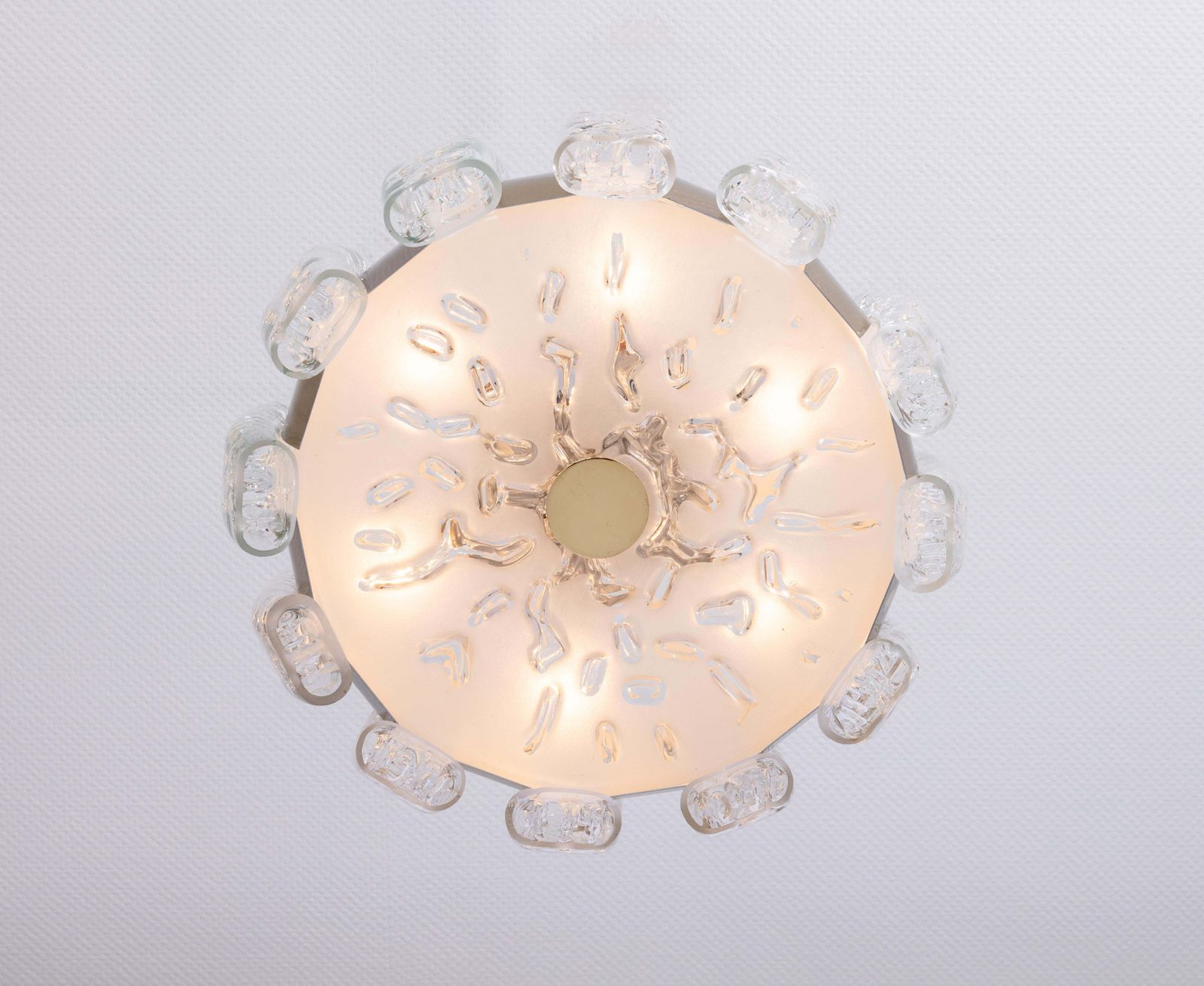Stunning Doria Ice Glass Tubes Chandelier, Germany, 1960s photo vintage