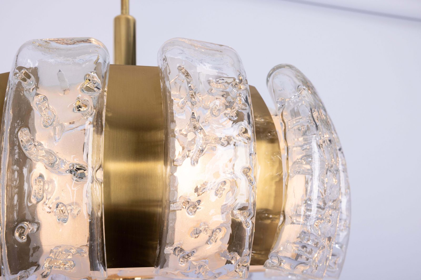 photo furniture Stunning Doria Ice Glass Tubes Chandelier, Germany, 1960s