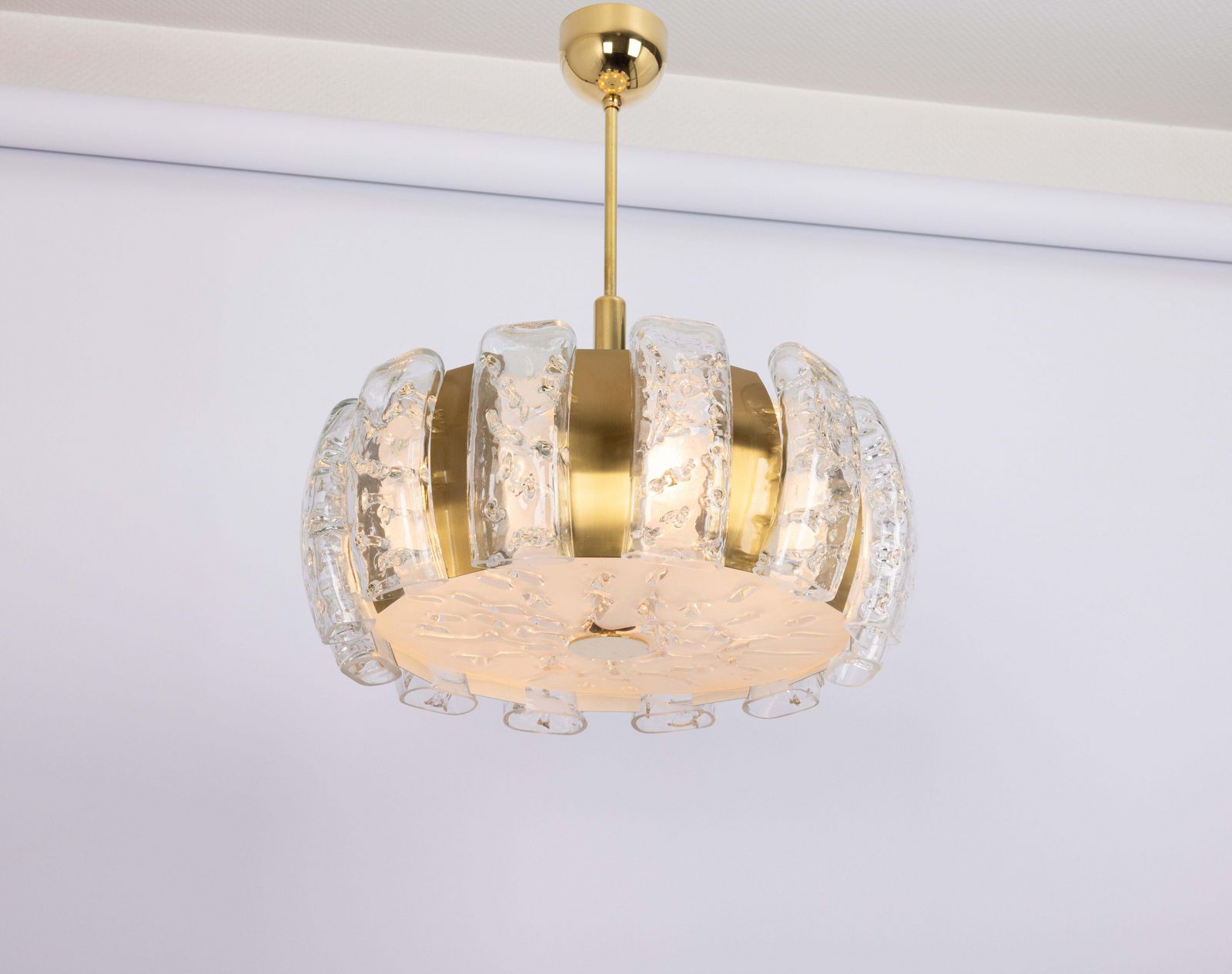 photo for sale Stunning Doria Ice Glass Tubes Chandelier, Germany, 1960s