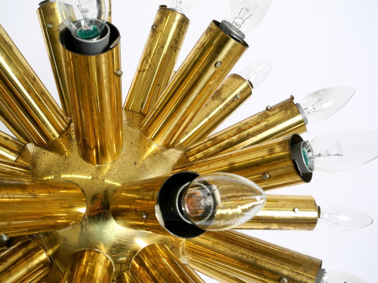 3915.0 Xxl 1960s Space Age Brass Ceiling Lamp By J.T. Kalmar With 43 Arms  66cm  26" photo