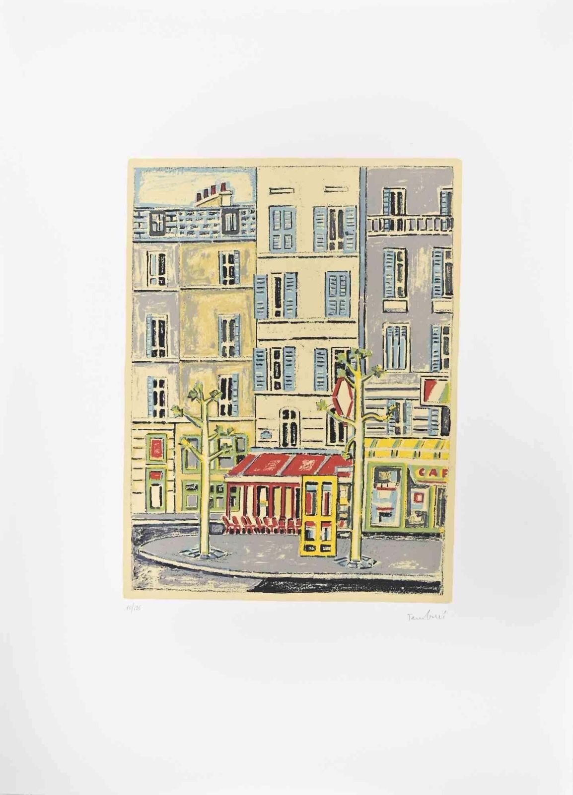 Orfeo Tamburicafé Parisien   Lithograph By Orfeo Tamburi   1980s1980s