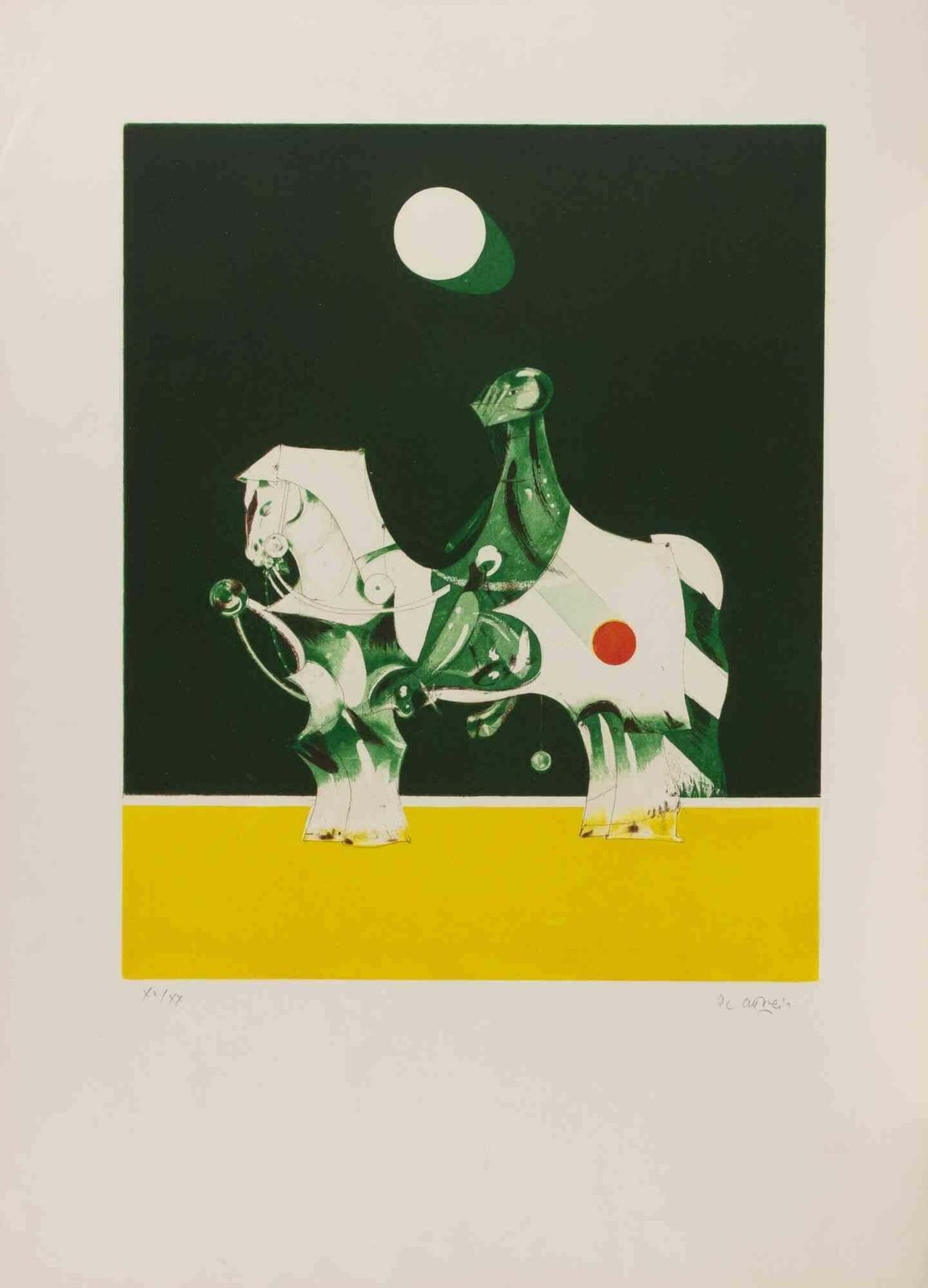 Giovan Battista De Andreisknight Of The Moon   Etching By Giovan Battista De Andreis   1990s1990s