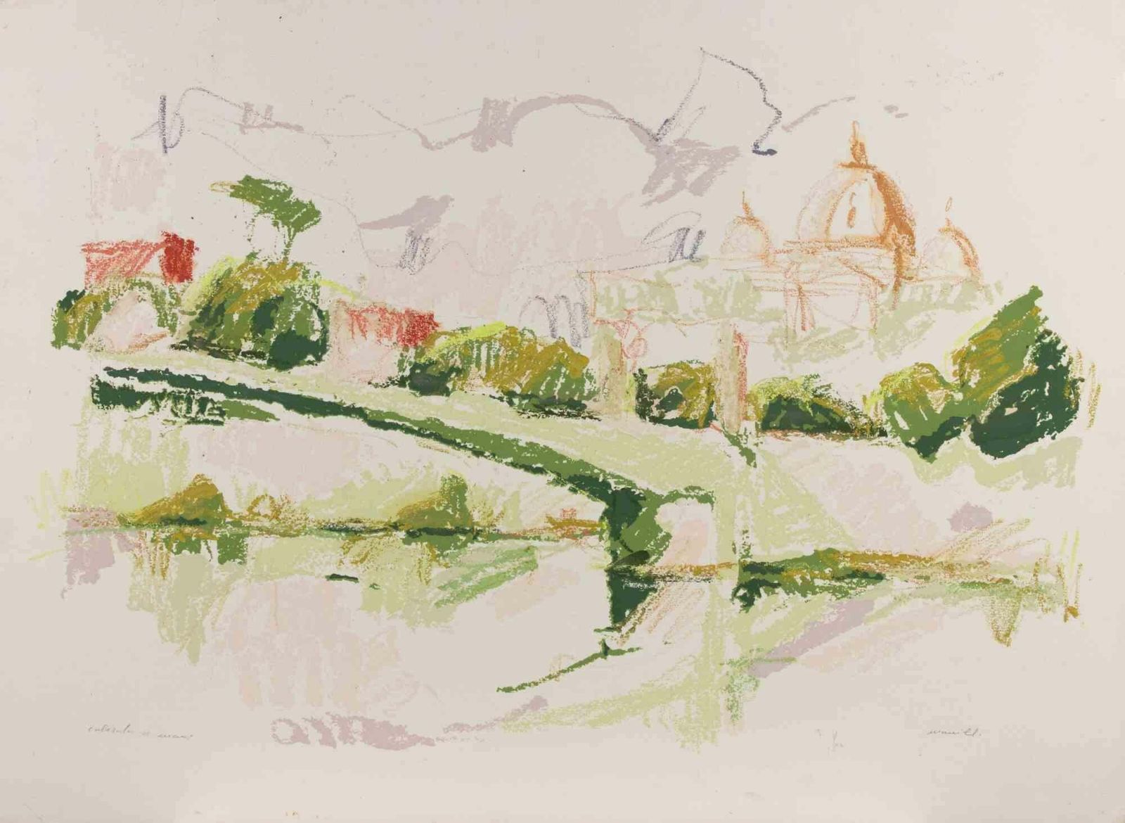 Franco Marzilliview Of Rome   Etching By Franco Marzilli   1980s1980s