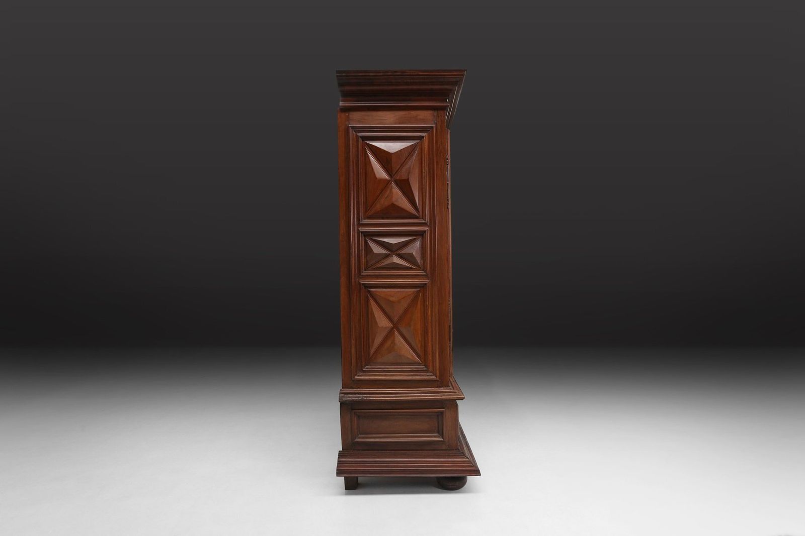 photo for sale French Louis XIII Oak Wardrobe With Geometric Carving, Early 17th Century