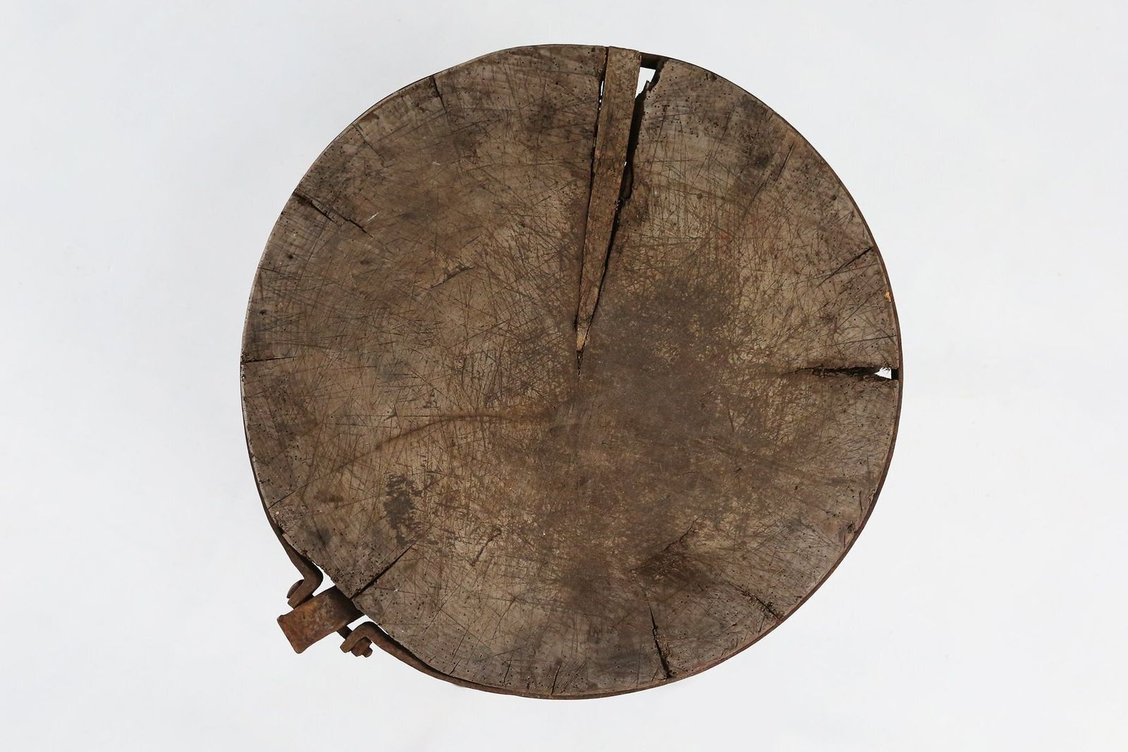 Large Rustic French Chopping Block Table, France, 1920s photo Furniture