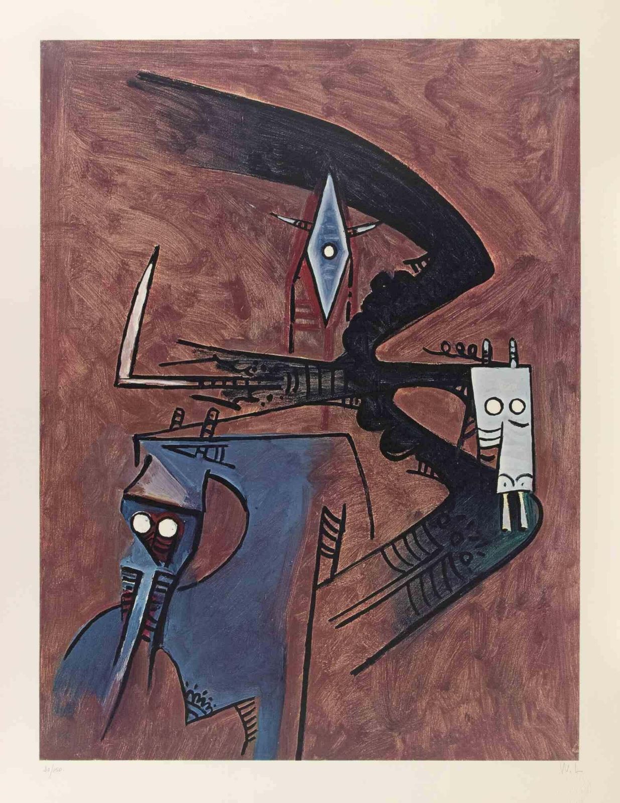 Wifredo Lamuntitled   Lithograph By Wifredo Lam   1970s1970s