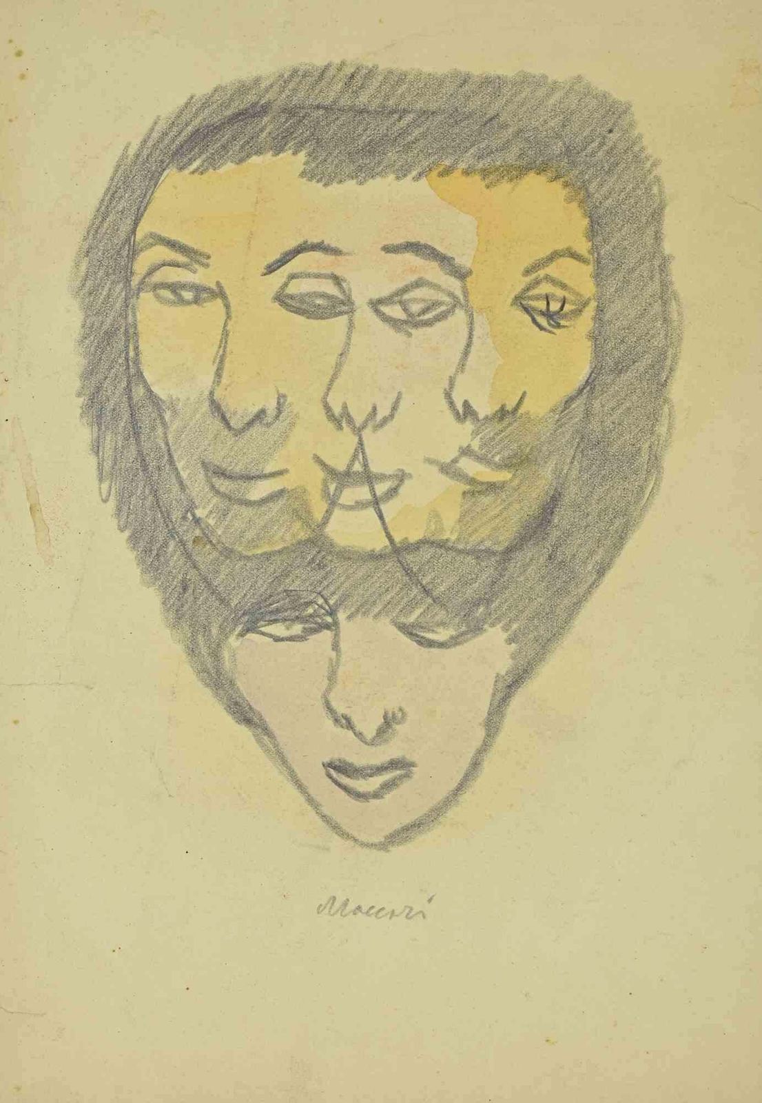 Mino Maccaria Head Full Of Ideas   Drawing By Mino Maccari   1960s1960s