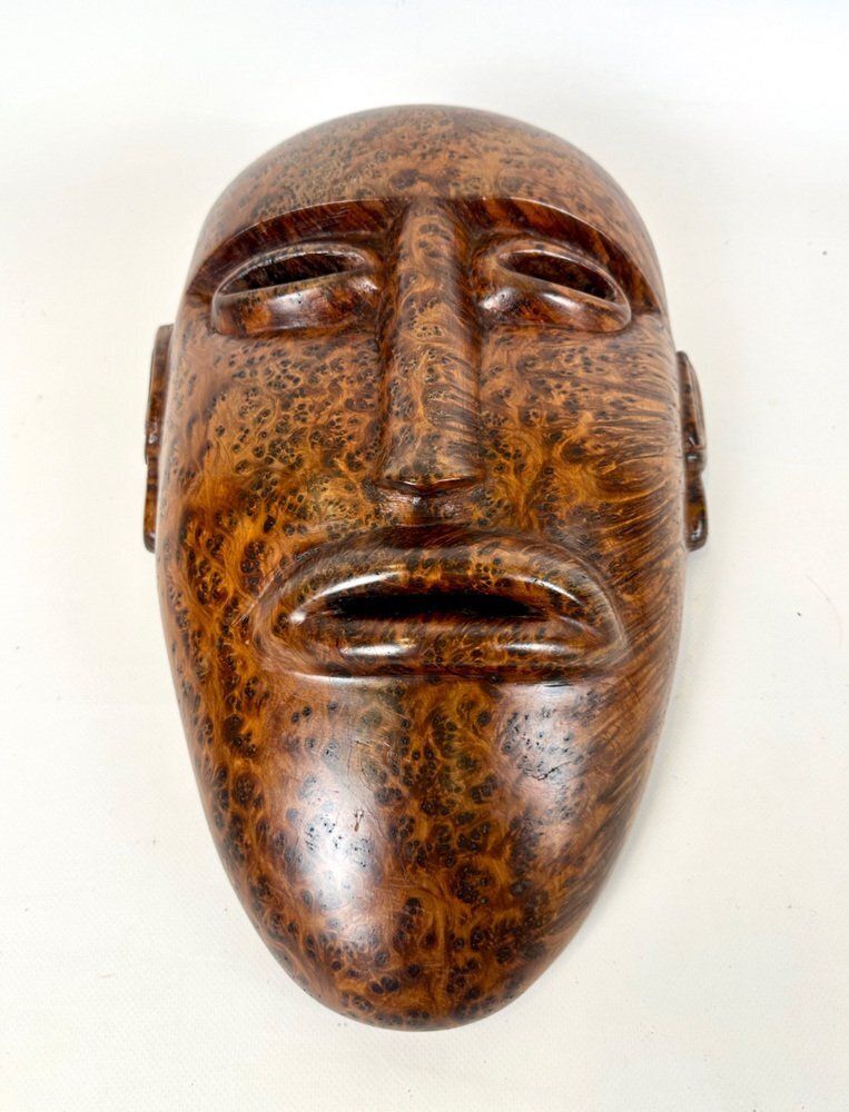 Folk Art Carved Wooden Mask, 20th Century photo Art