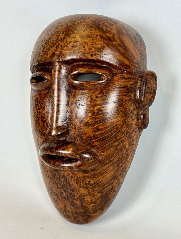 431.0 Folk Art Carved Wooden Mask, 20th Century photo