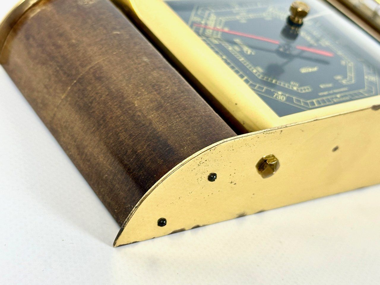 Art Deco Walnut And Brass Fischer Weather Station, 1940s photo Home Decor