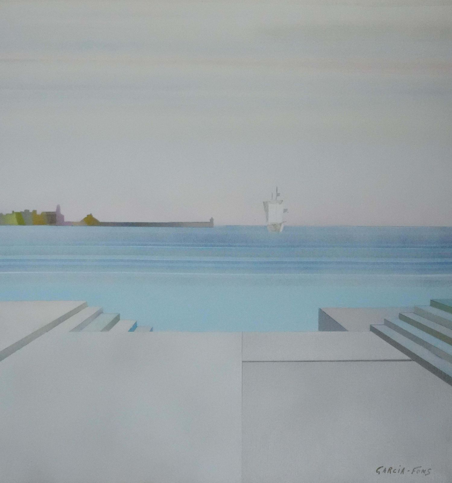 Pierre Garcia Fonsseascape   Original Oil On Canvas, Signedc. 1965 photo Art