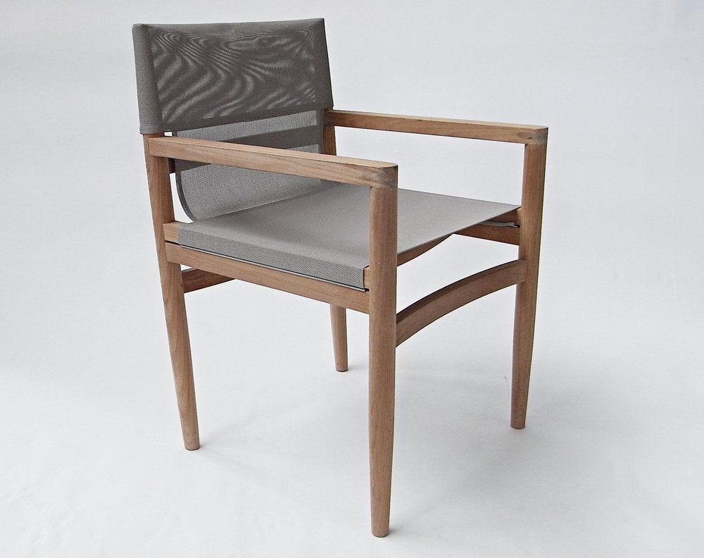 Road Garden Chair In Teak, Canatex With Velour Cushions By Rodolfo Dordoni For Roda, Italy, 2006 photo for sale