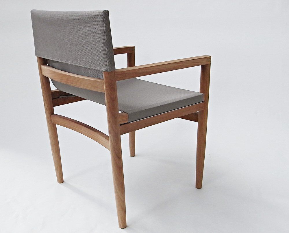 Road Garden Chair In Teak, Canatex With Velour Cushions By Rodolfo Dordoni For Roda, Italy, 2006 photo vintage