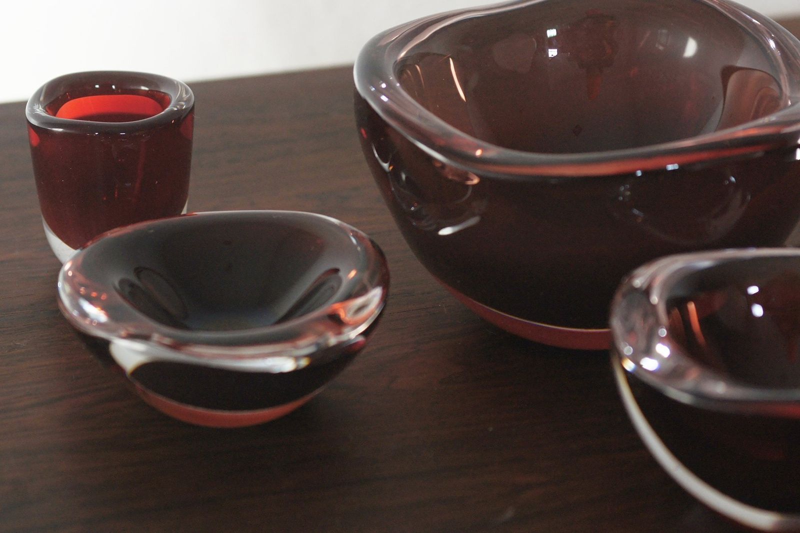 Glass Selena Bowl By Sven Palmqvist For Orrefors, 1950s, Set Of 4 photo for sale