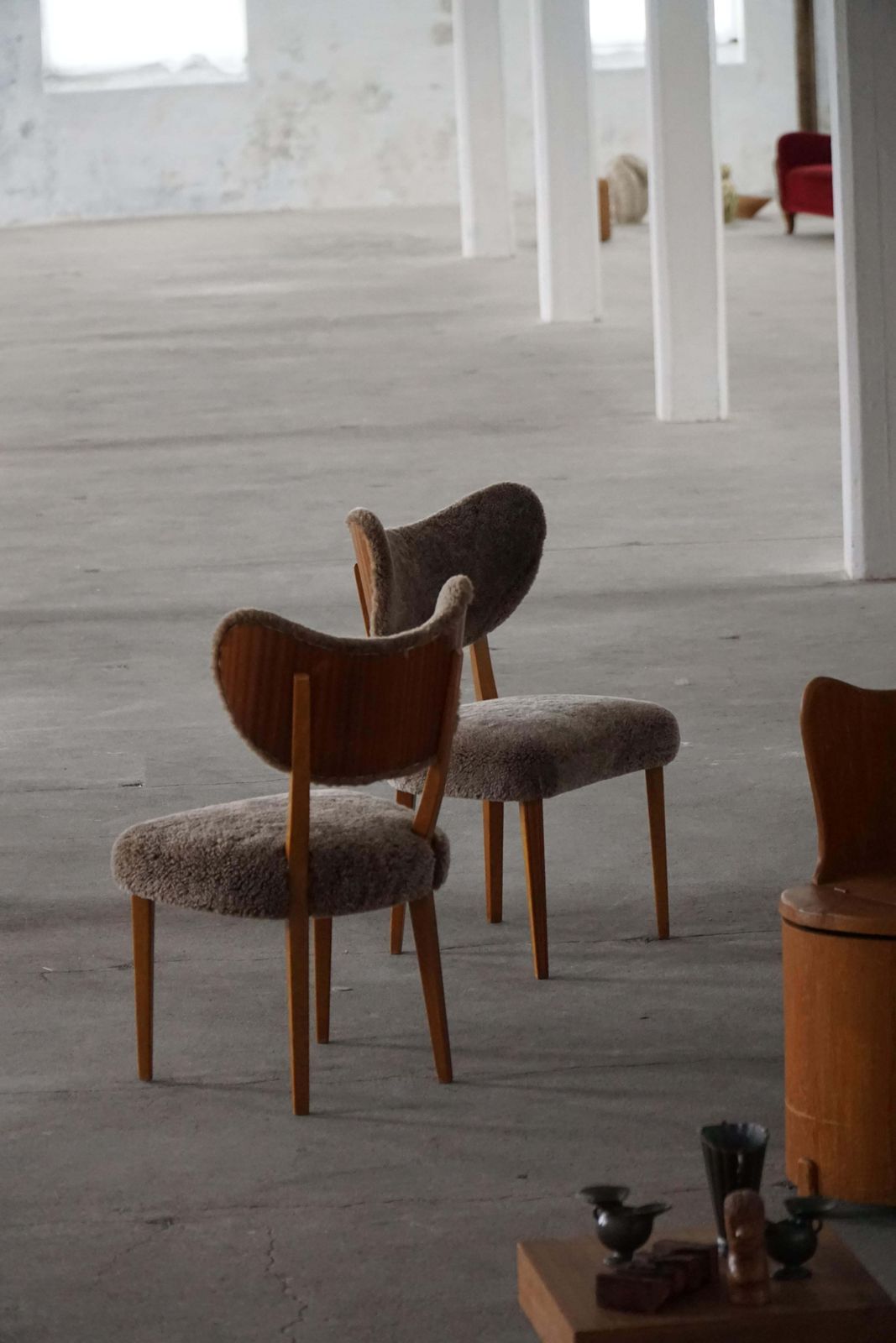 Danish Mid 20th Century, Dining / Desk Chair In Lambswool, Eva Koppel, 1950s photo 1183.0