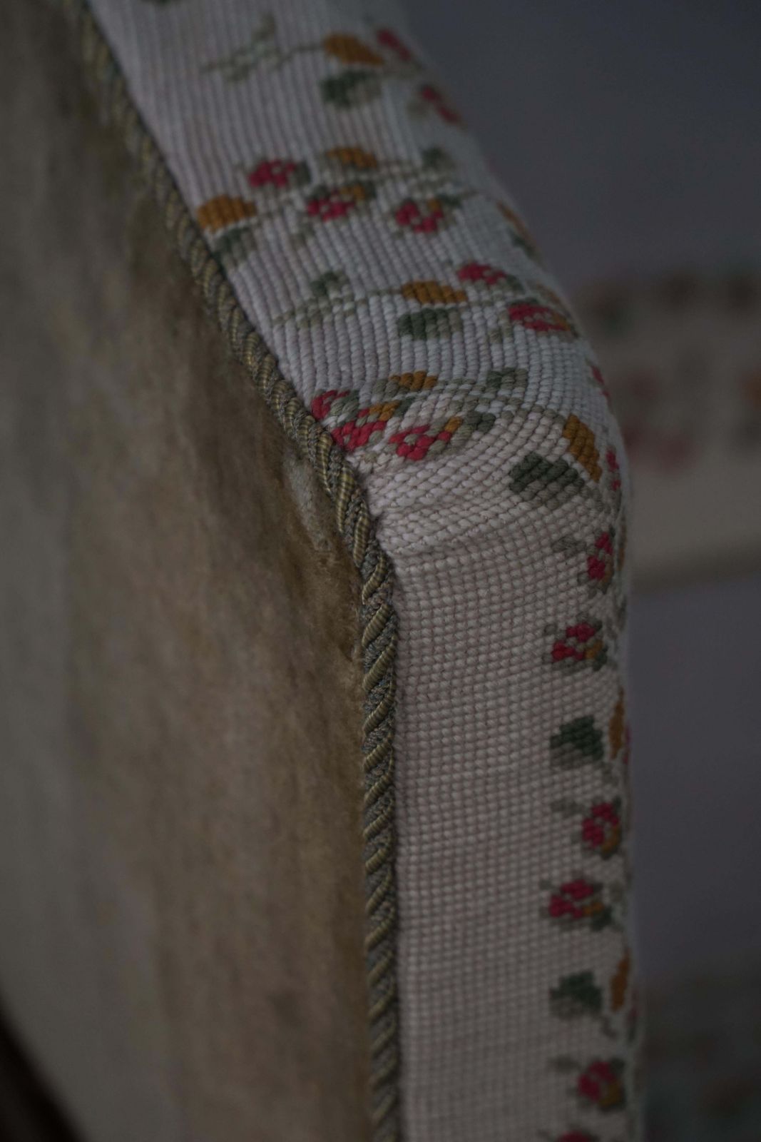 photo buy Danish Modern Armchair In Turned Wood With Floral Upholstery, Early 20th Century