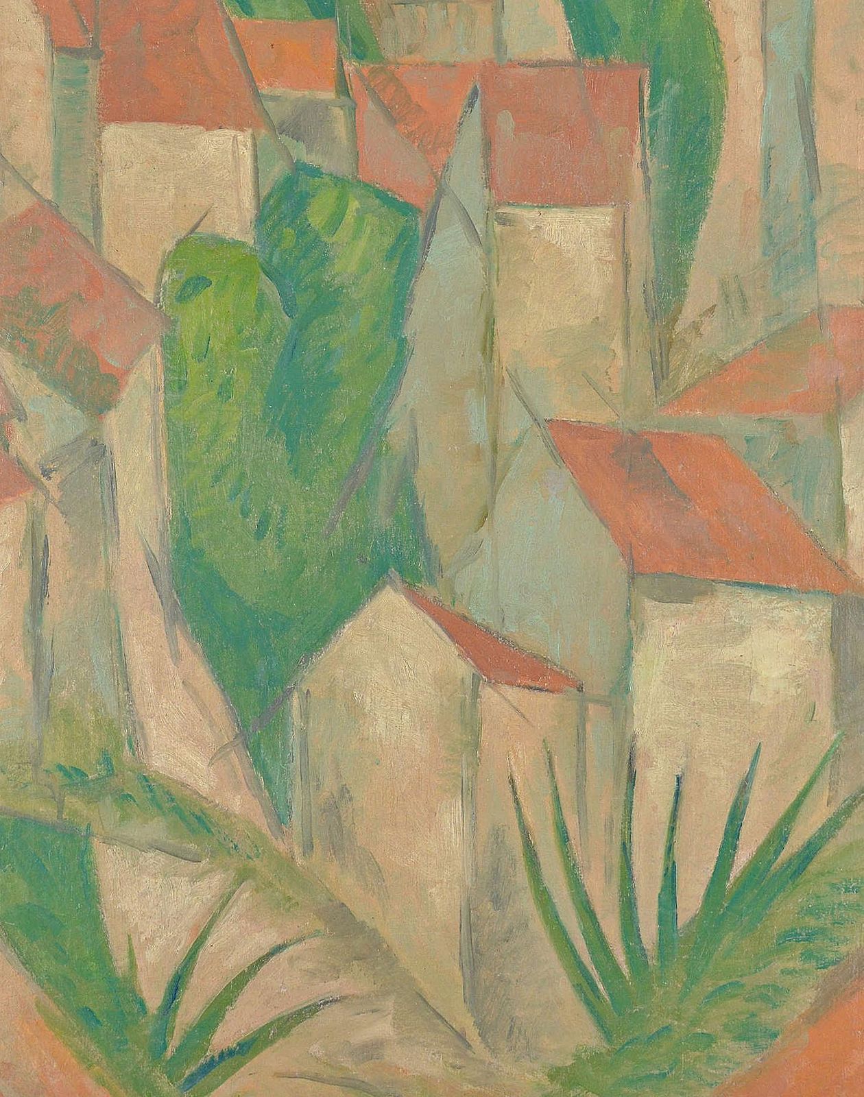 Mikhail Le Dentuwalley Town. Oil On Canvas. 115x71 Cm1992 photo vintage