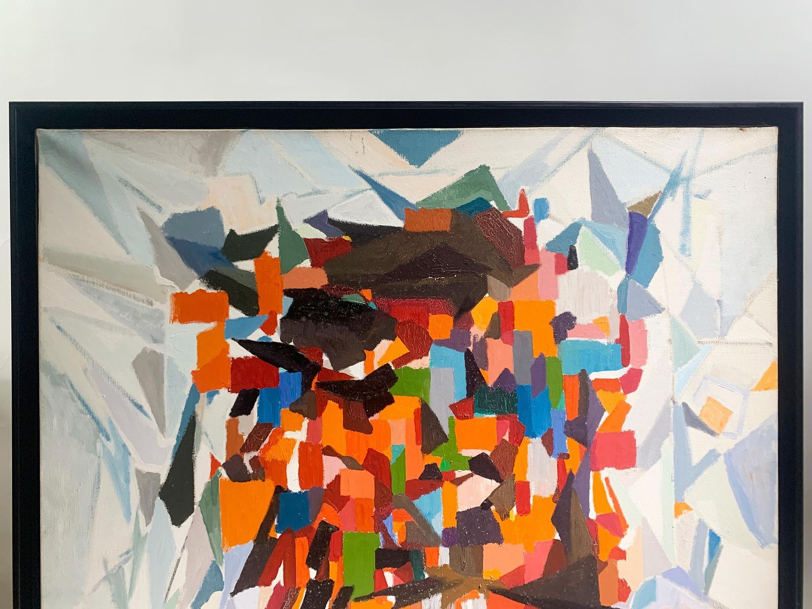 Fauvist Abstract Expressionist Painting By G. Bordier, Signed, Circa 1940's photo for sale
