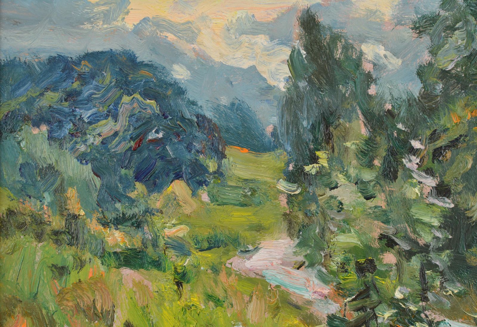 Edgars Vintersmeadow. 1992. Cardboard/Oil. 31x42 Cm1992 photo for sale