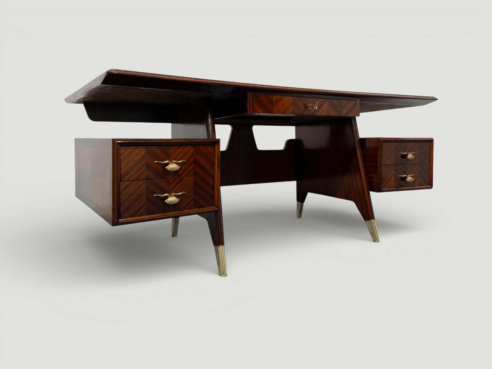 Italian Mid Century Executive Desk Designed By Vittorio Dassi, 1950s photo buy