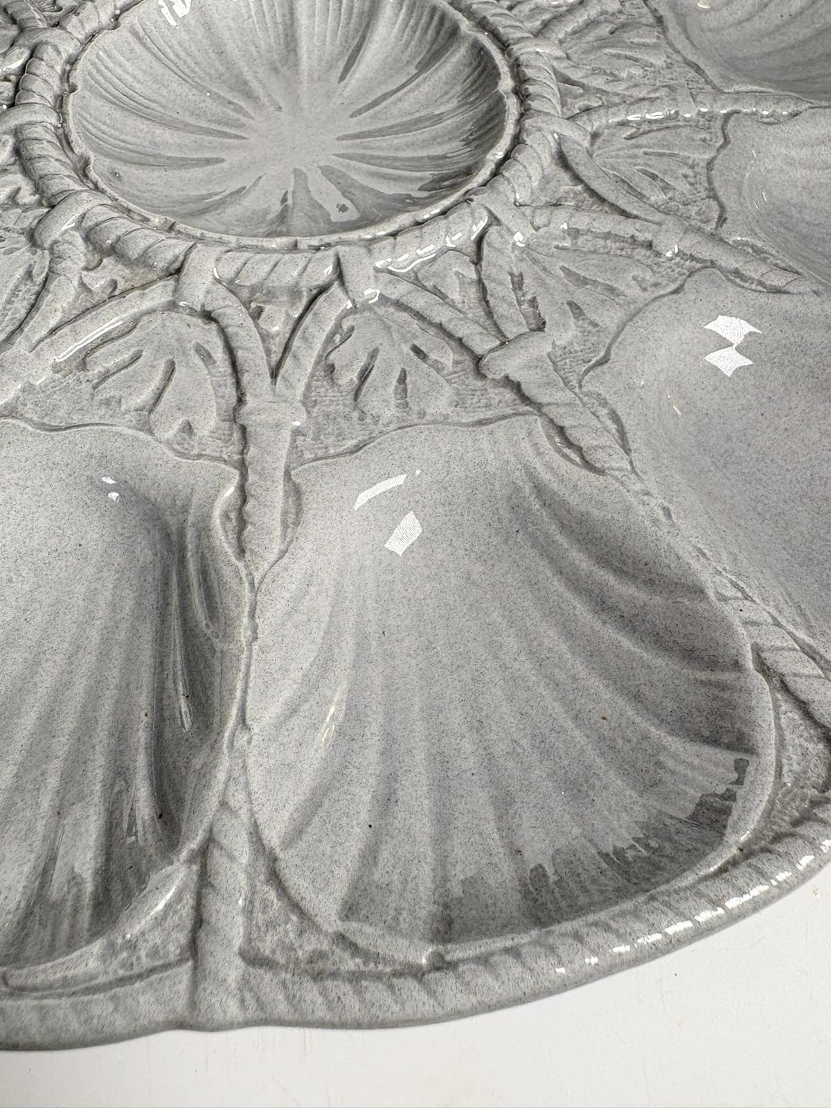 Oyster Dish And Plates. Set Of 13 Pieces Sarreguemines, France photo buy