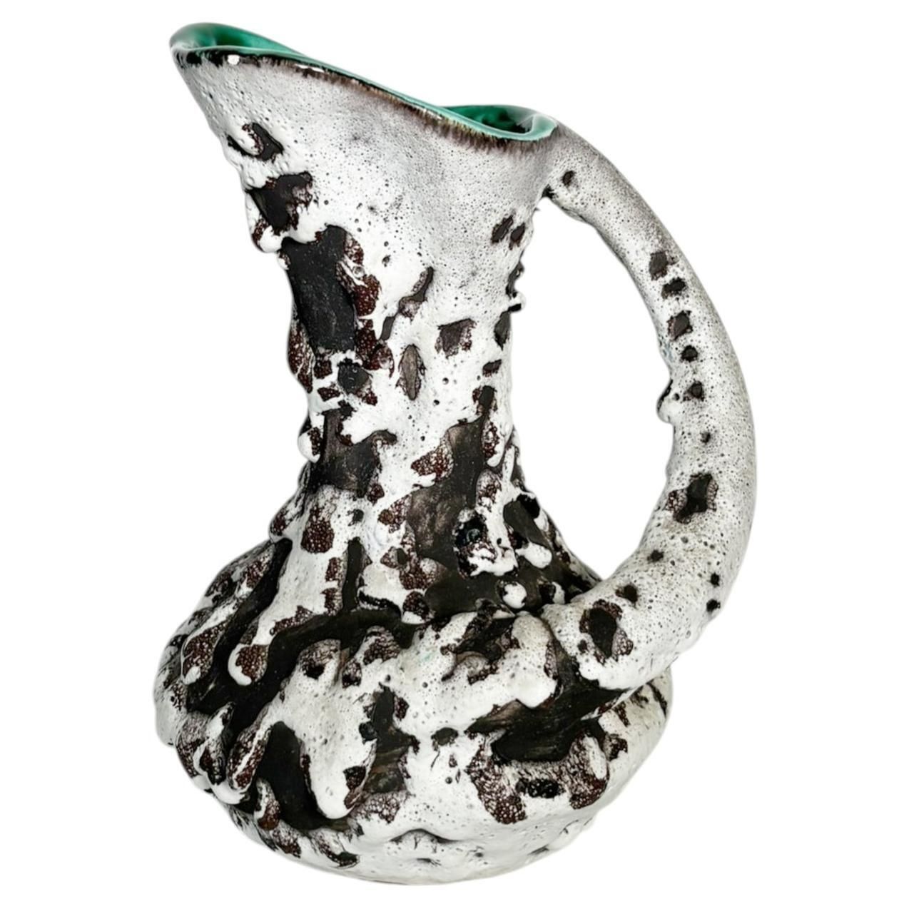 Vallauris White And Green Vase, France, 1960 photo furniture