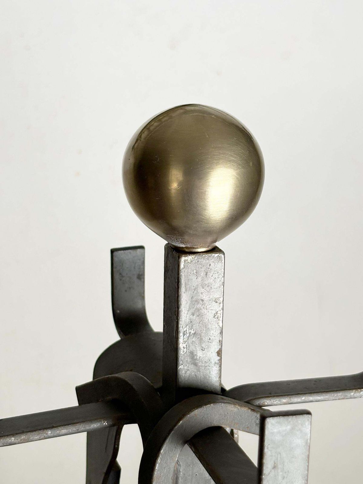 Set Of Brass And Iron Fire Tools On Stand, France, 1950 photo Home Fixtures