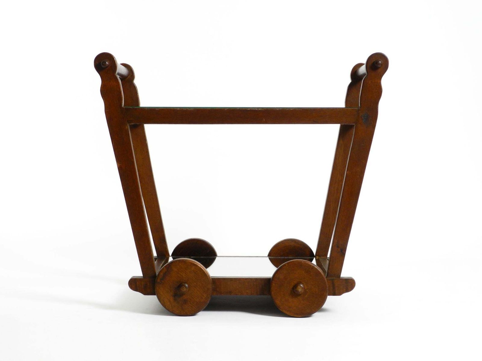 Beautiful, Unique 1930s Tea Trolley Bar Cart Made Of Solid Oak Wood photo 2096.0