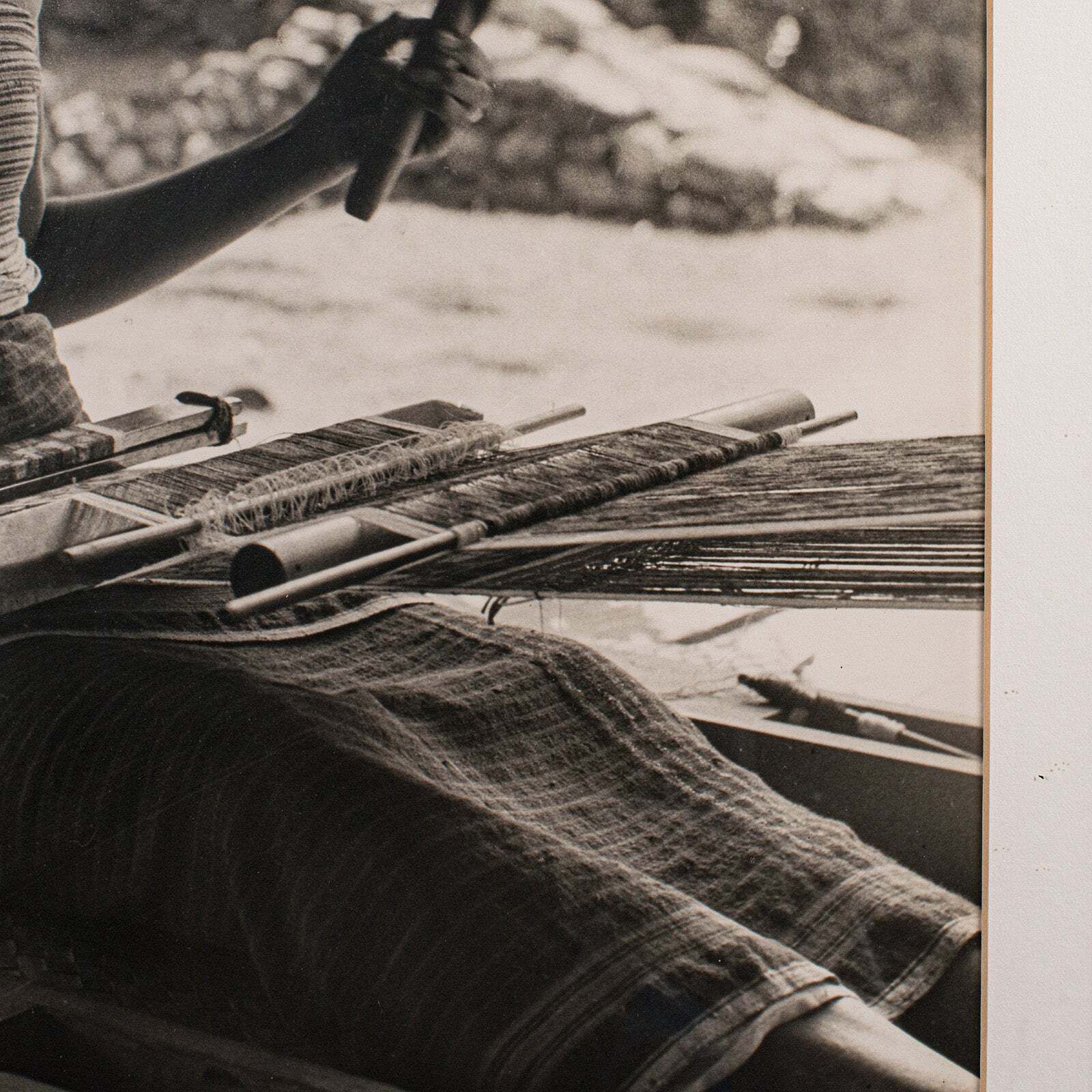 Vintage Loom Weaver Photograph, Balinese Woman, Monochrome Portrait, Mid Century photo 444.0