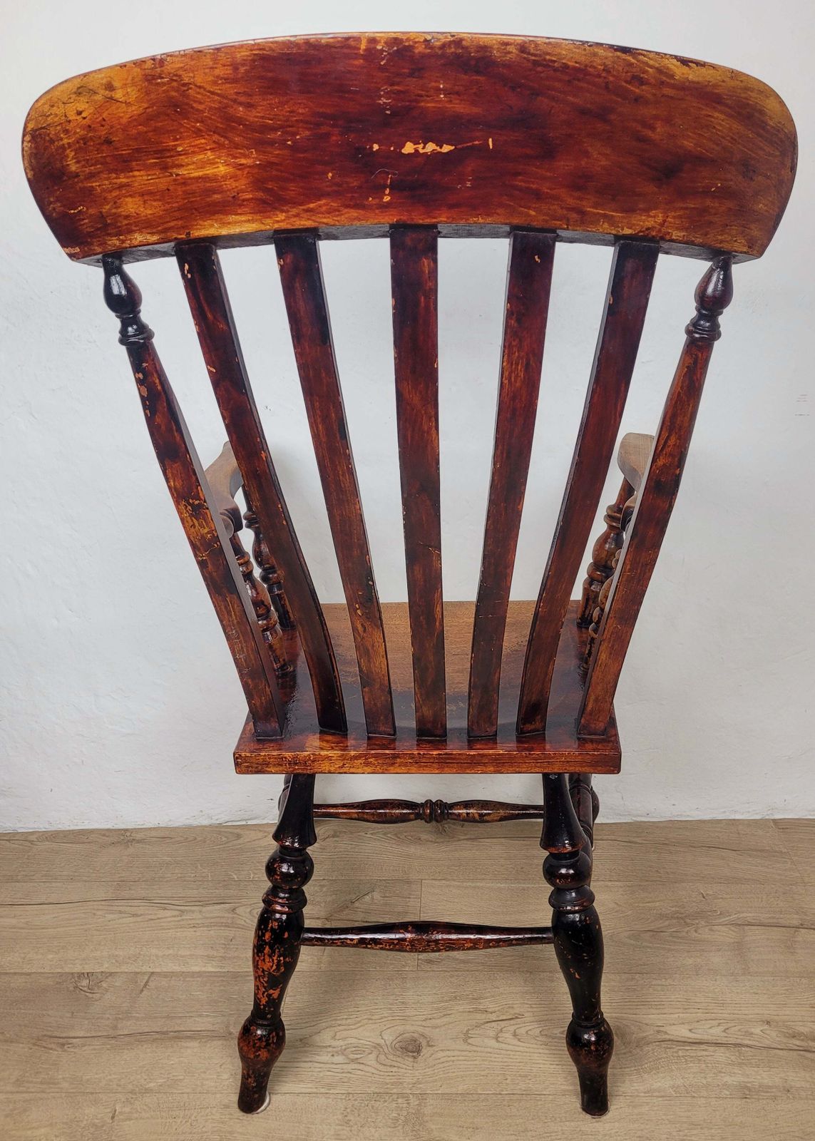 photo vinterior Victorian Kitchen Armchair 19thc Slatback Farmhouse