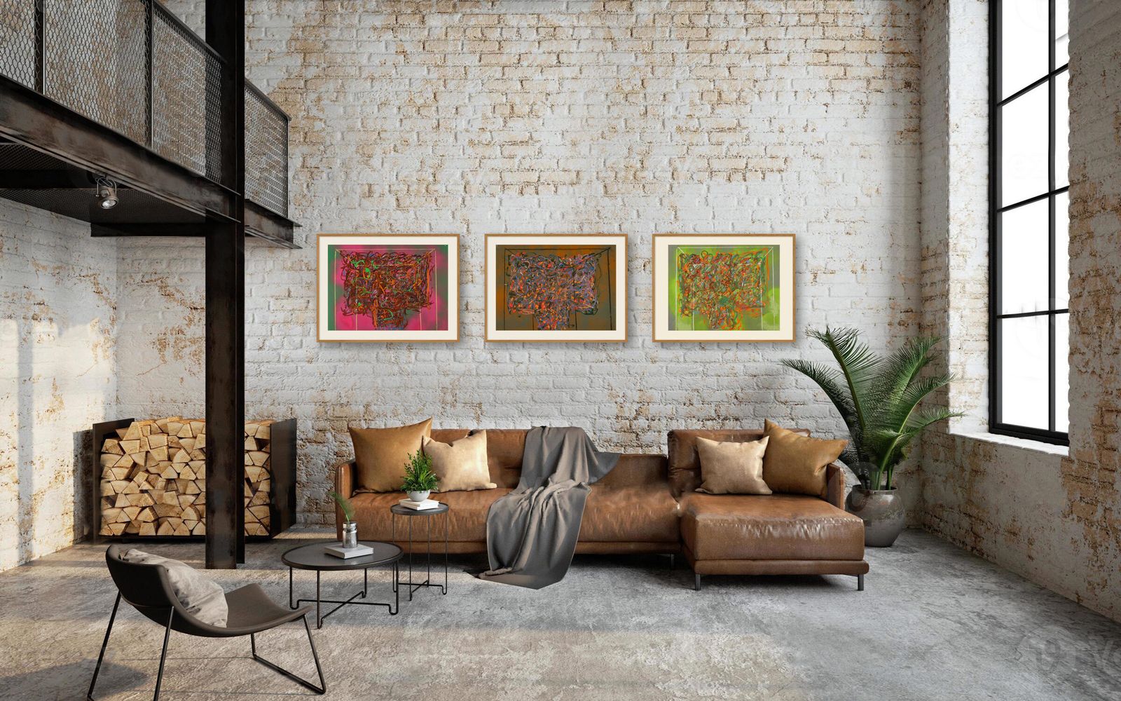 Bold Mixed Media Abstract Painting By Collectible British Artist photo for sale