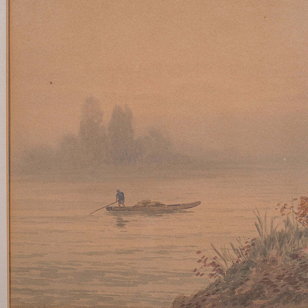 Pair Of Vintage Landscape Paintings, Oriental, Watercolour, Art, Mid Century photo 895.0