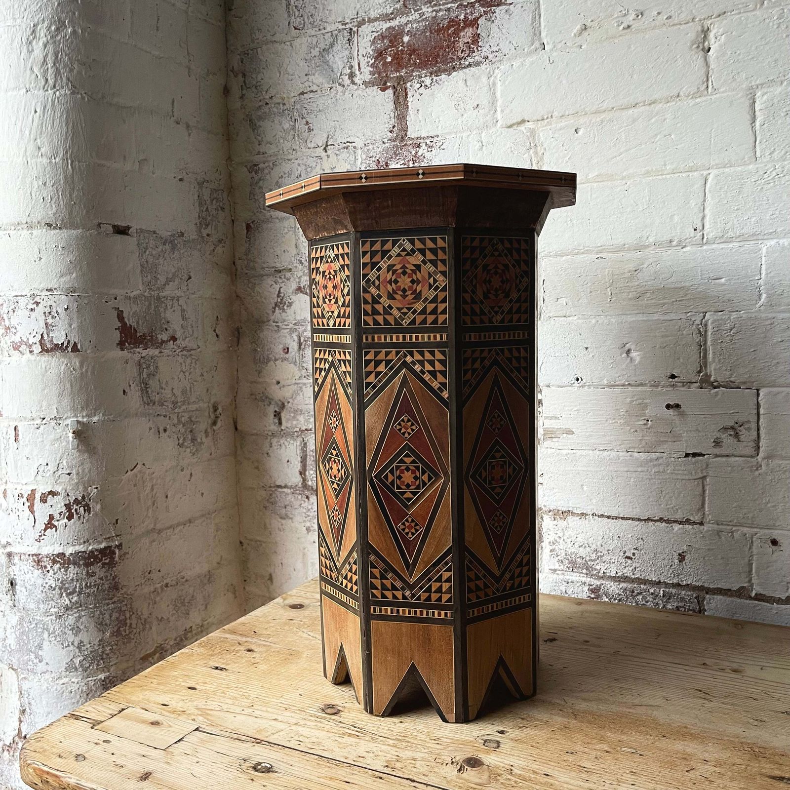 Moroccan Inlaid Marquetry Table   Large #1932 photo vinterior