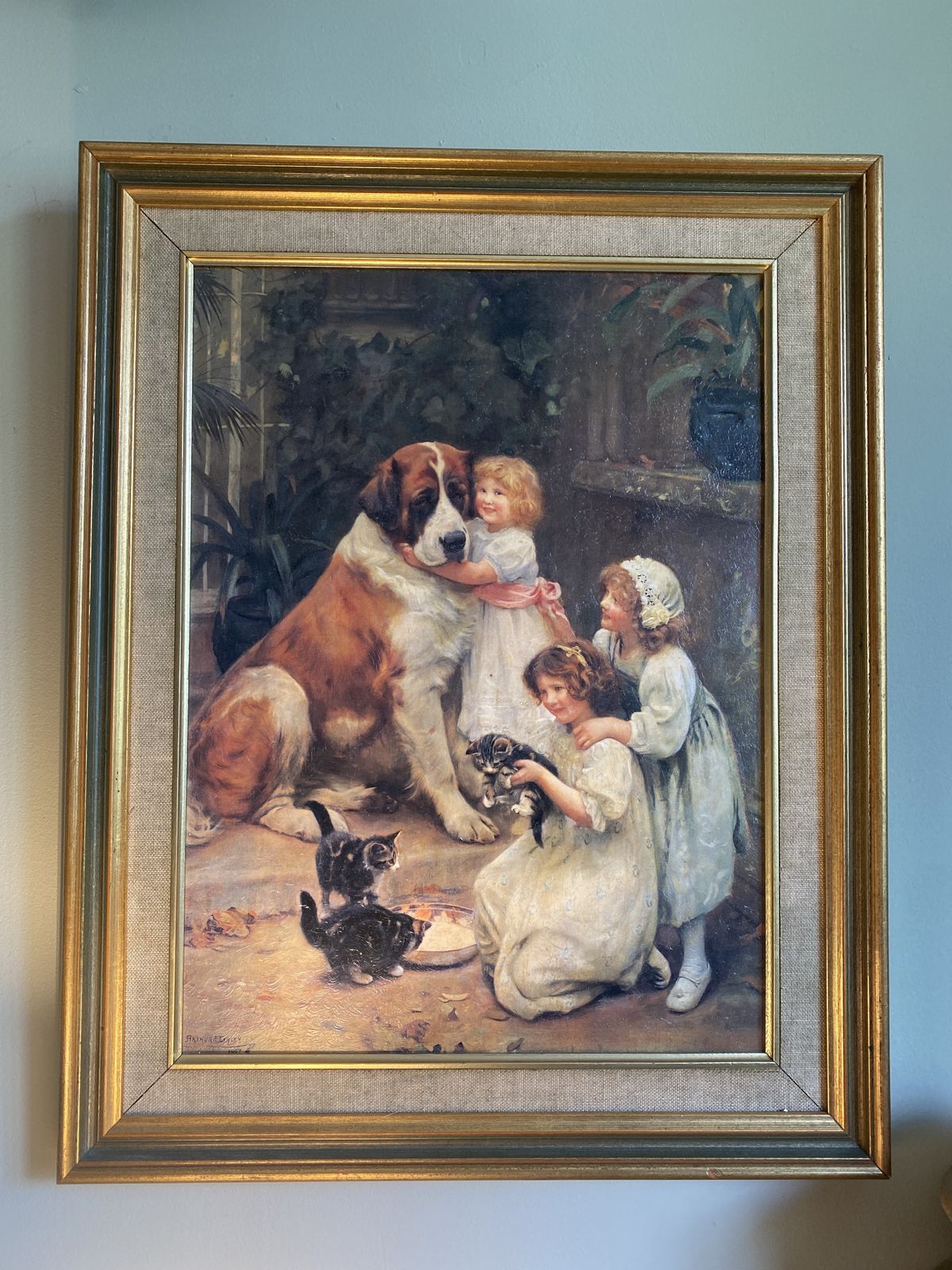 Beautifully Framed Large Print Of The Famous “Nevermind” By Arthur J Elsley. 1860 1952  Framed By The Minerva Gallery.