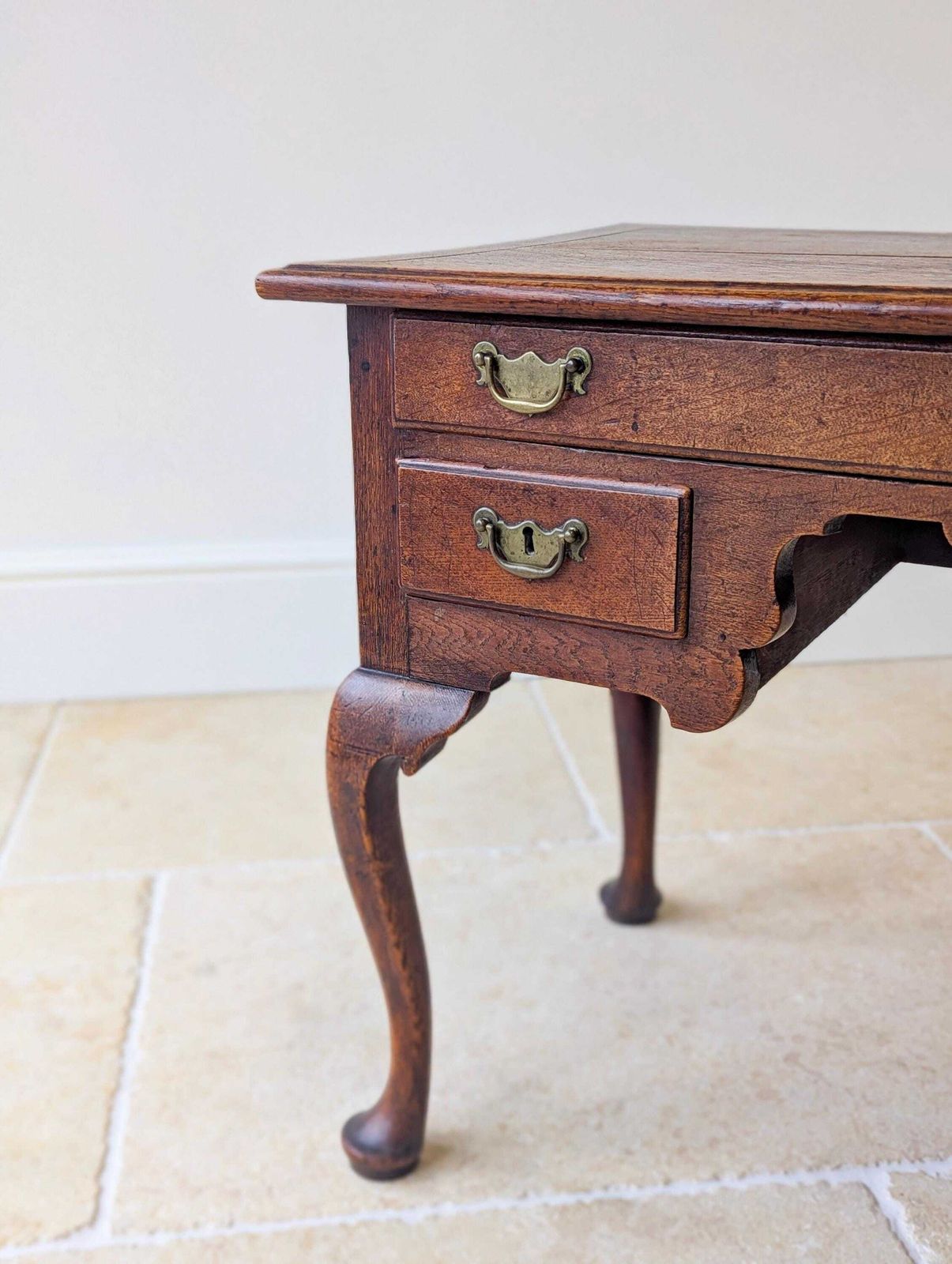 925.0 Antique 18th Century Georgian Oak Lowboy C.1750 photo