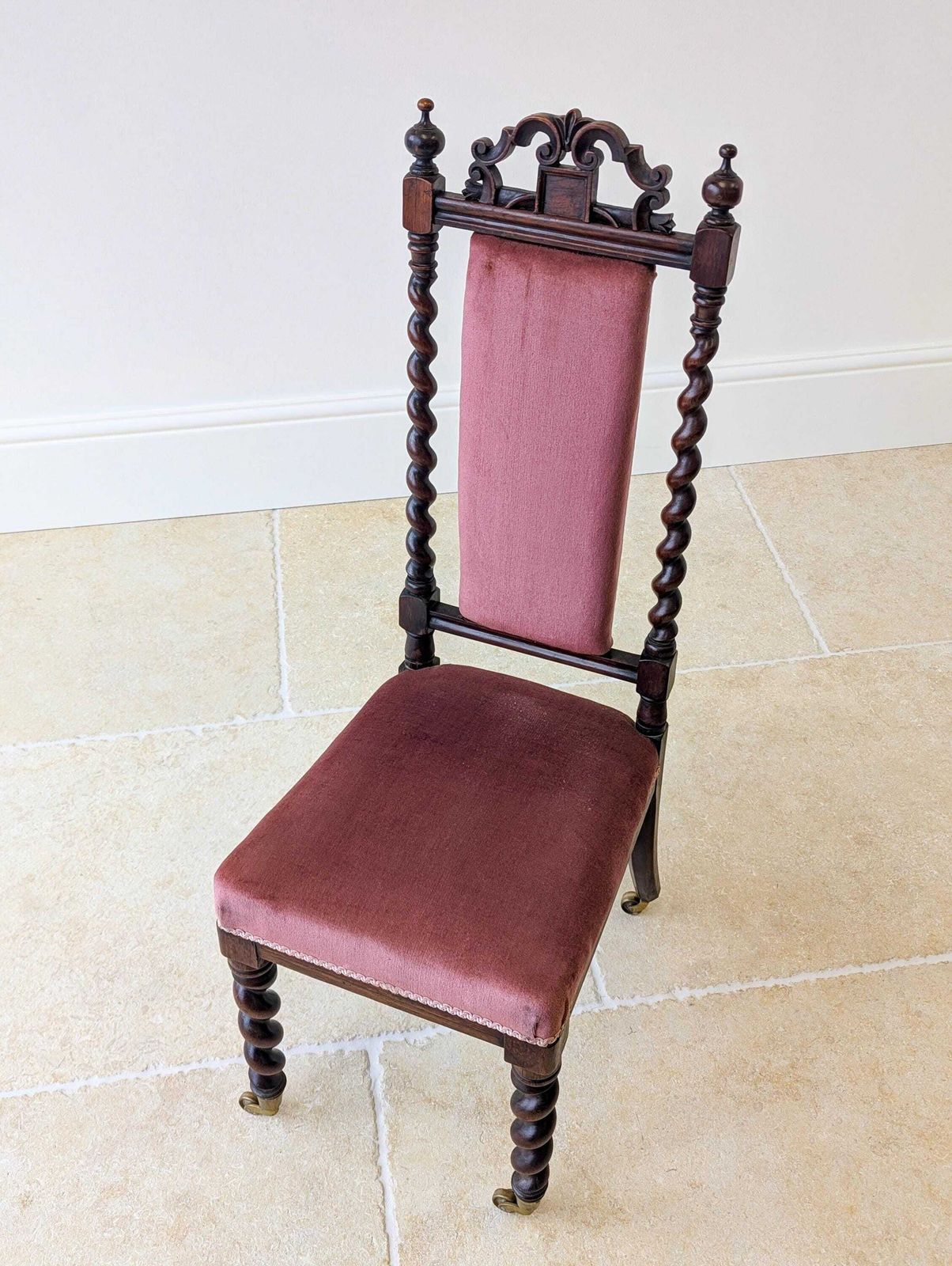 Antique Victorian Rosewood Barley Twist Side Chair C.1880 photo for sale
