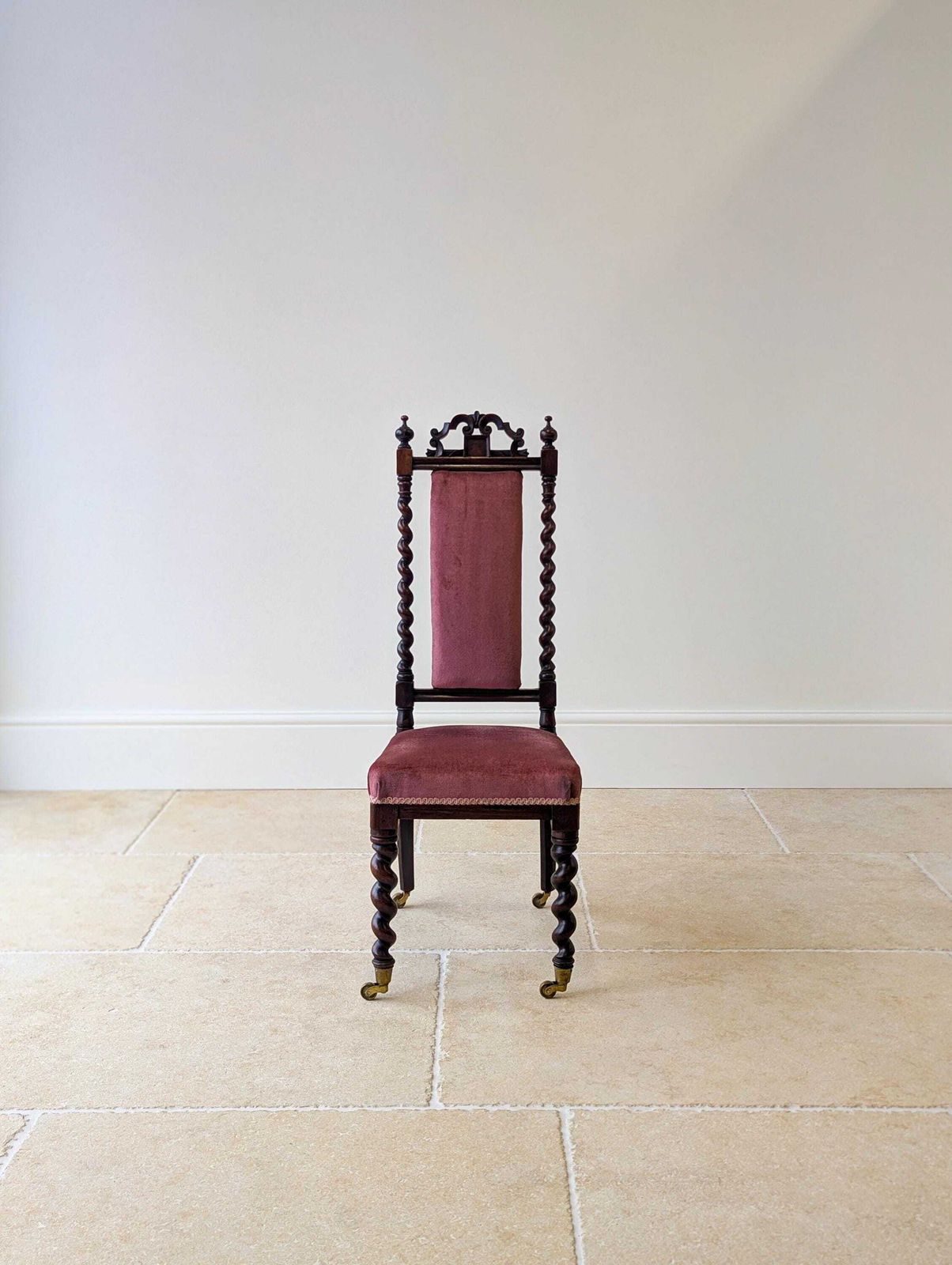 Antique Victorian Rosewood Barley Twist Side Chair C.1880 photo 425.0