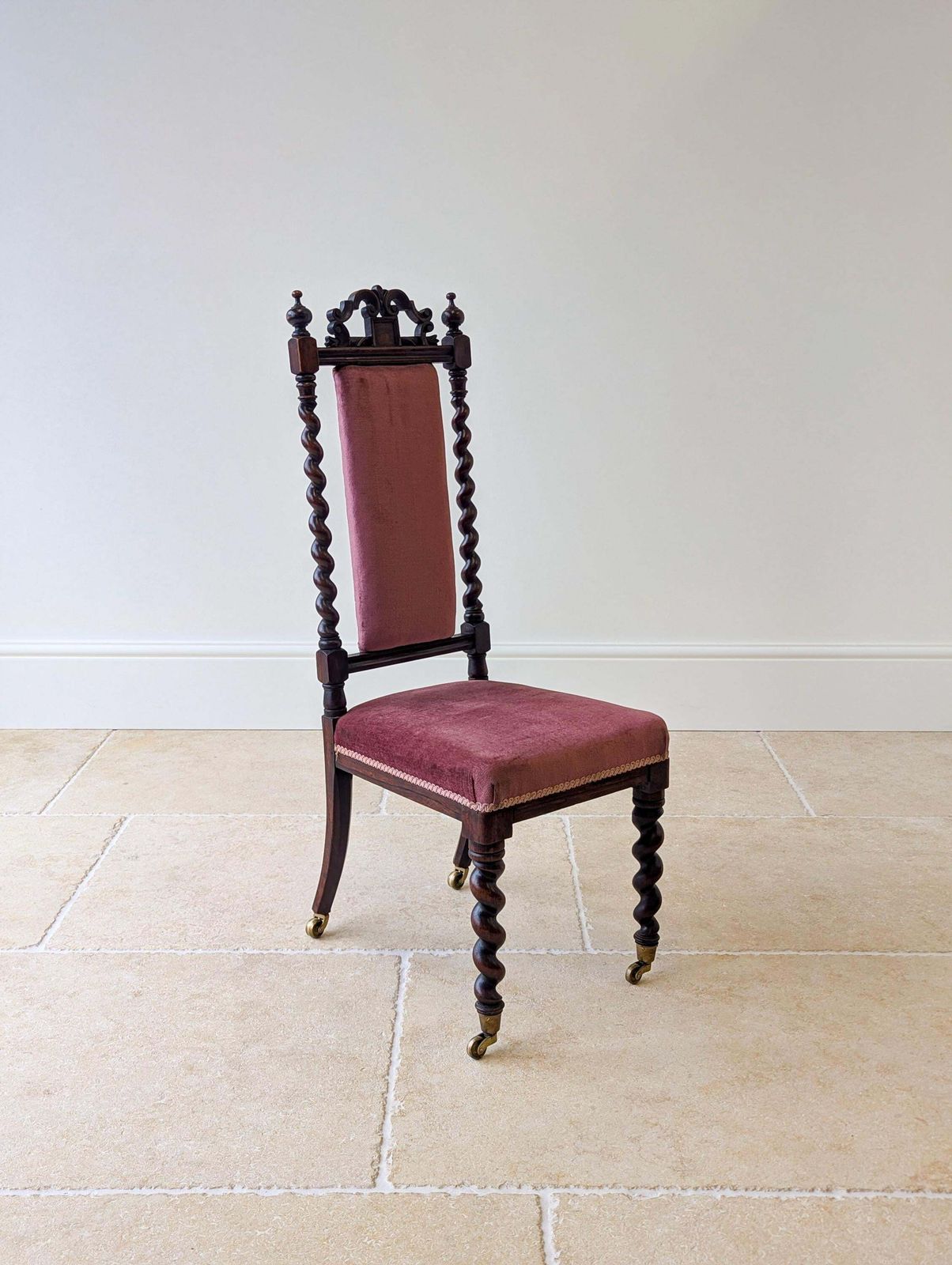 photo vinterior Antique Victorian Rosewood Barley Twist Side Chair C.1880